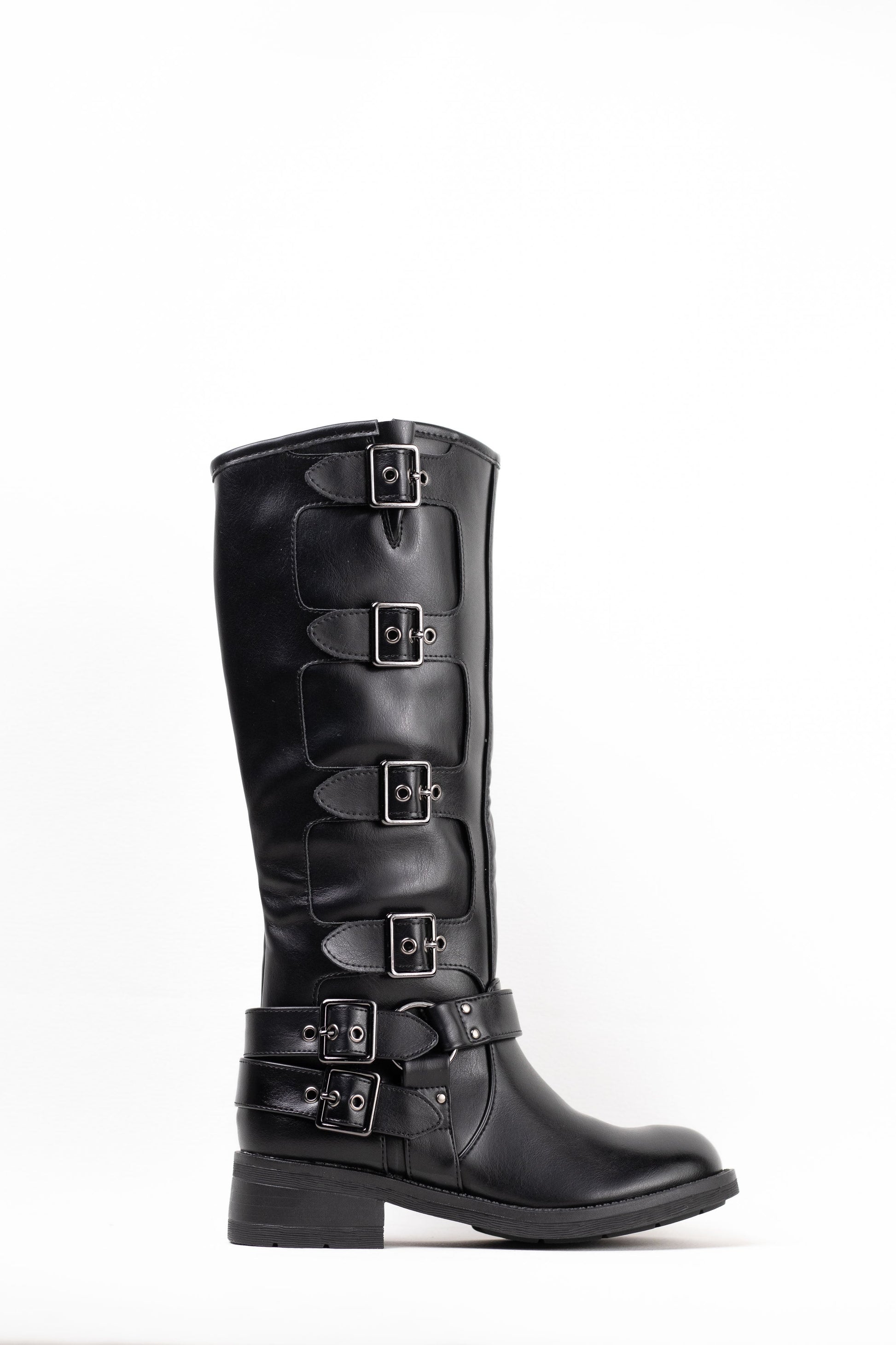 botas moteras botas biker mujer estilo punk con cremallera Negro 40