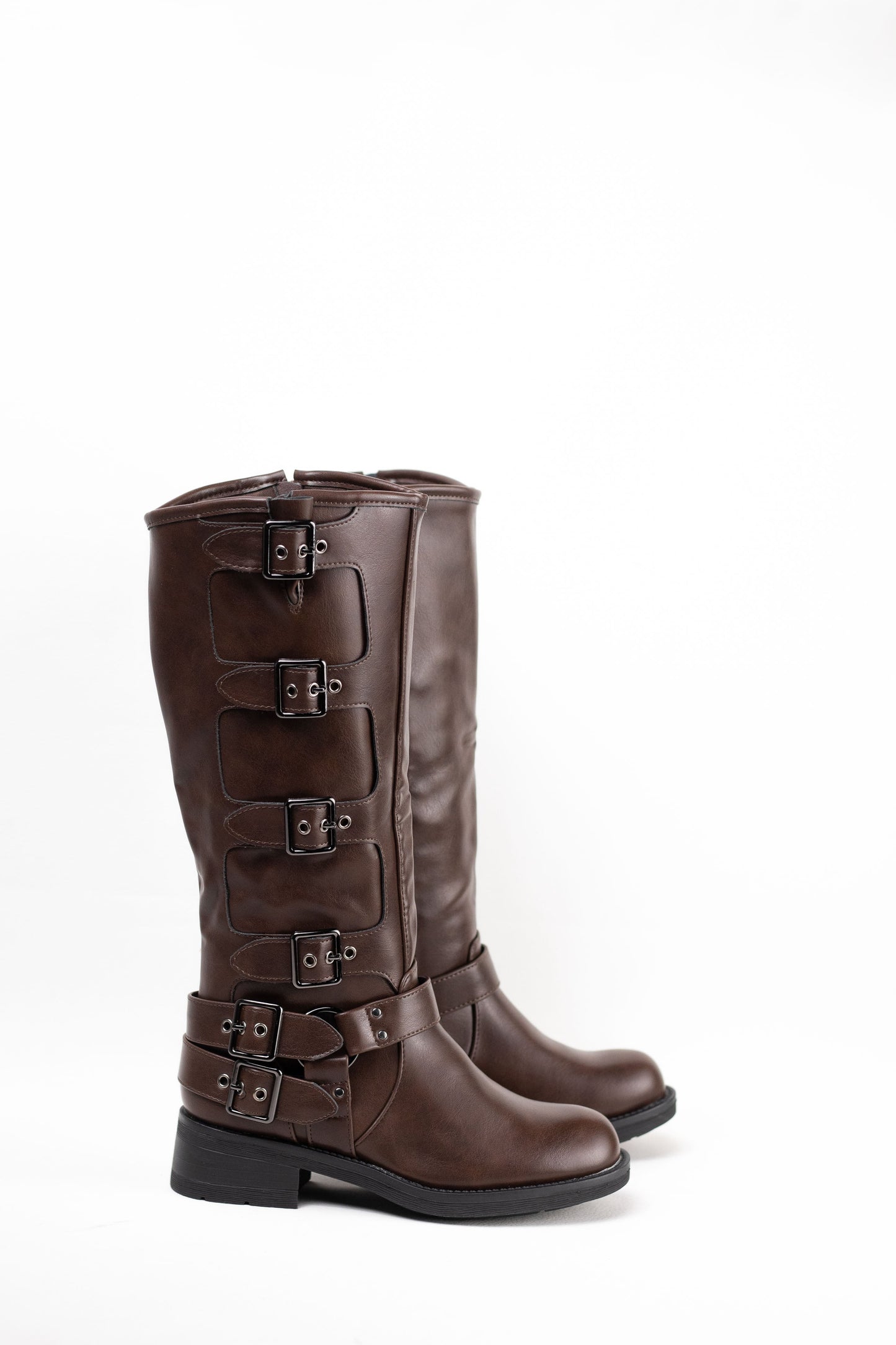 botas moteras botas biker mujer estilo punk con cremallera Camel 38