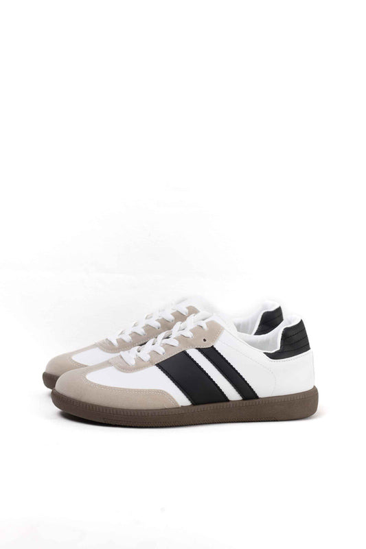 zapatillas retro hombre con cordones White/Black 40