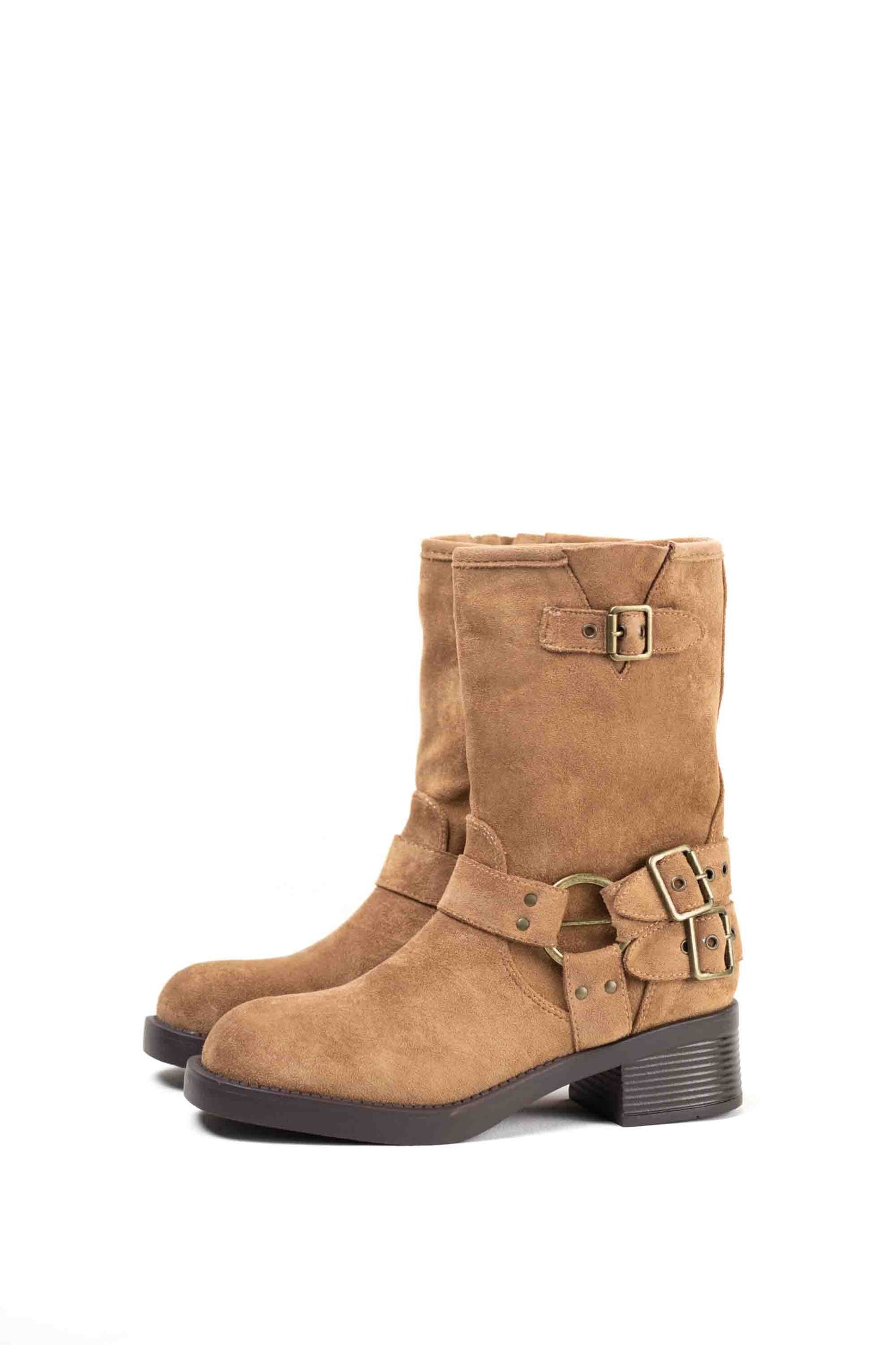 botas moteras mujer 1 Camel hebilla 36