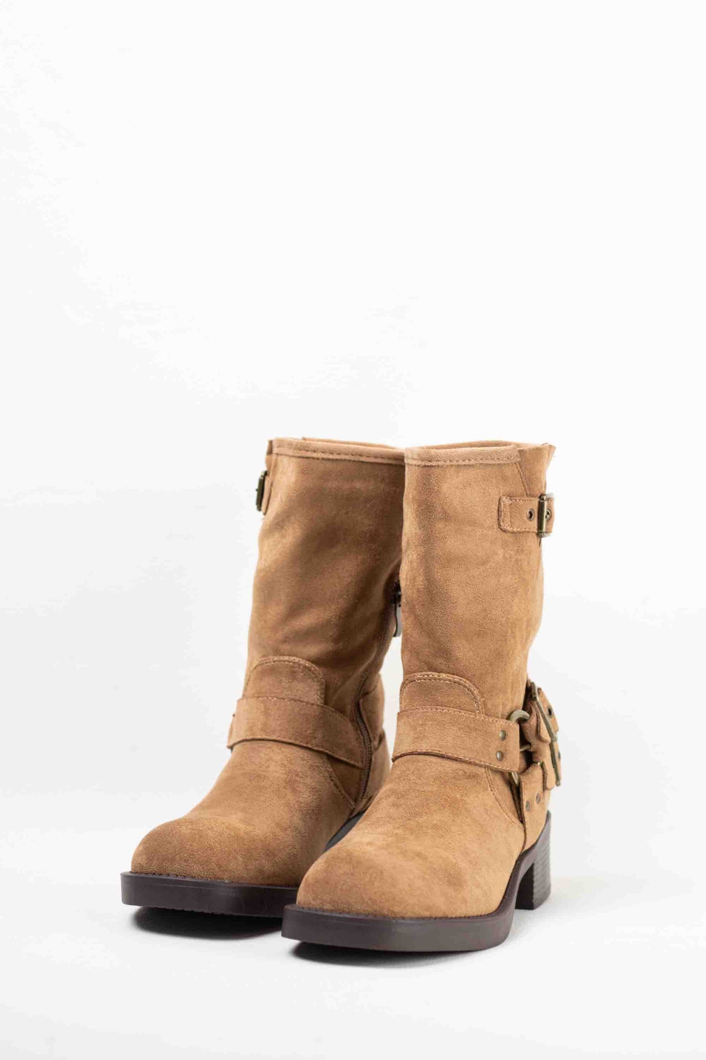 botas moteras mujer 1 Camel hebilla 38