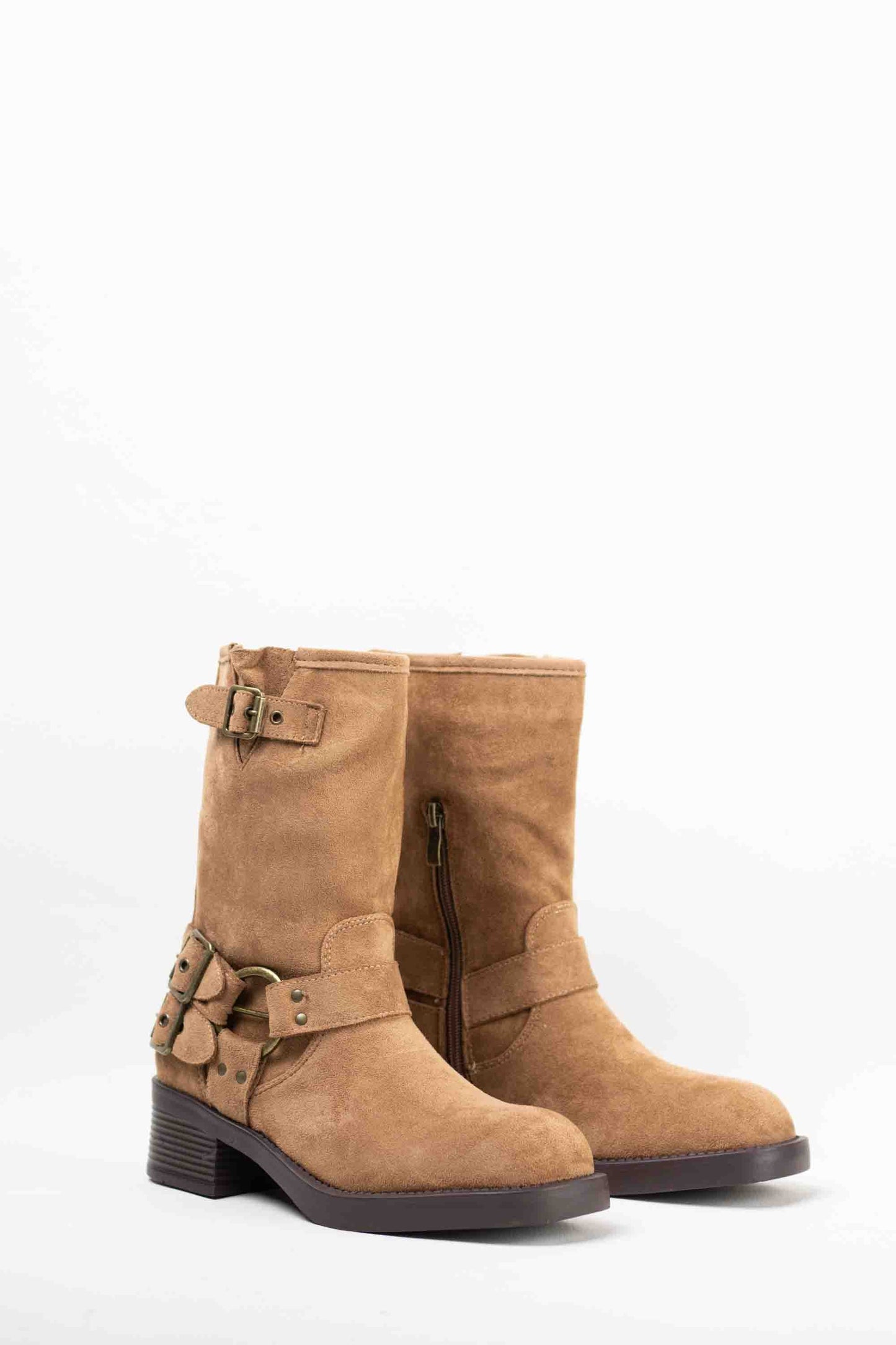 botas moteras mujer 1 Camel hebilla 39