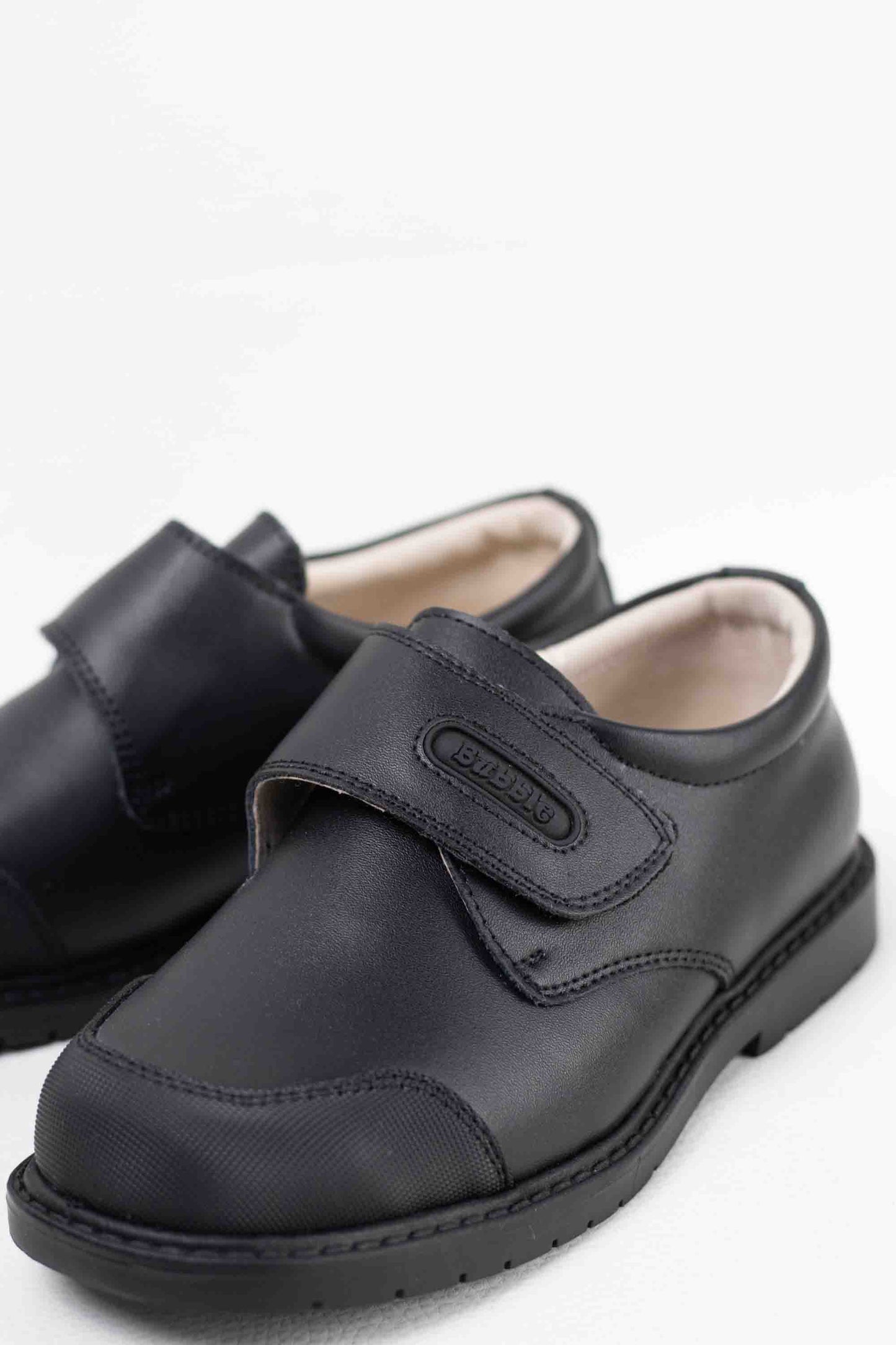 zapato colegial con velcro Negro 37