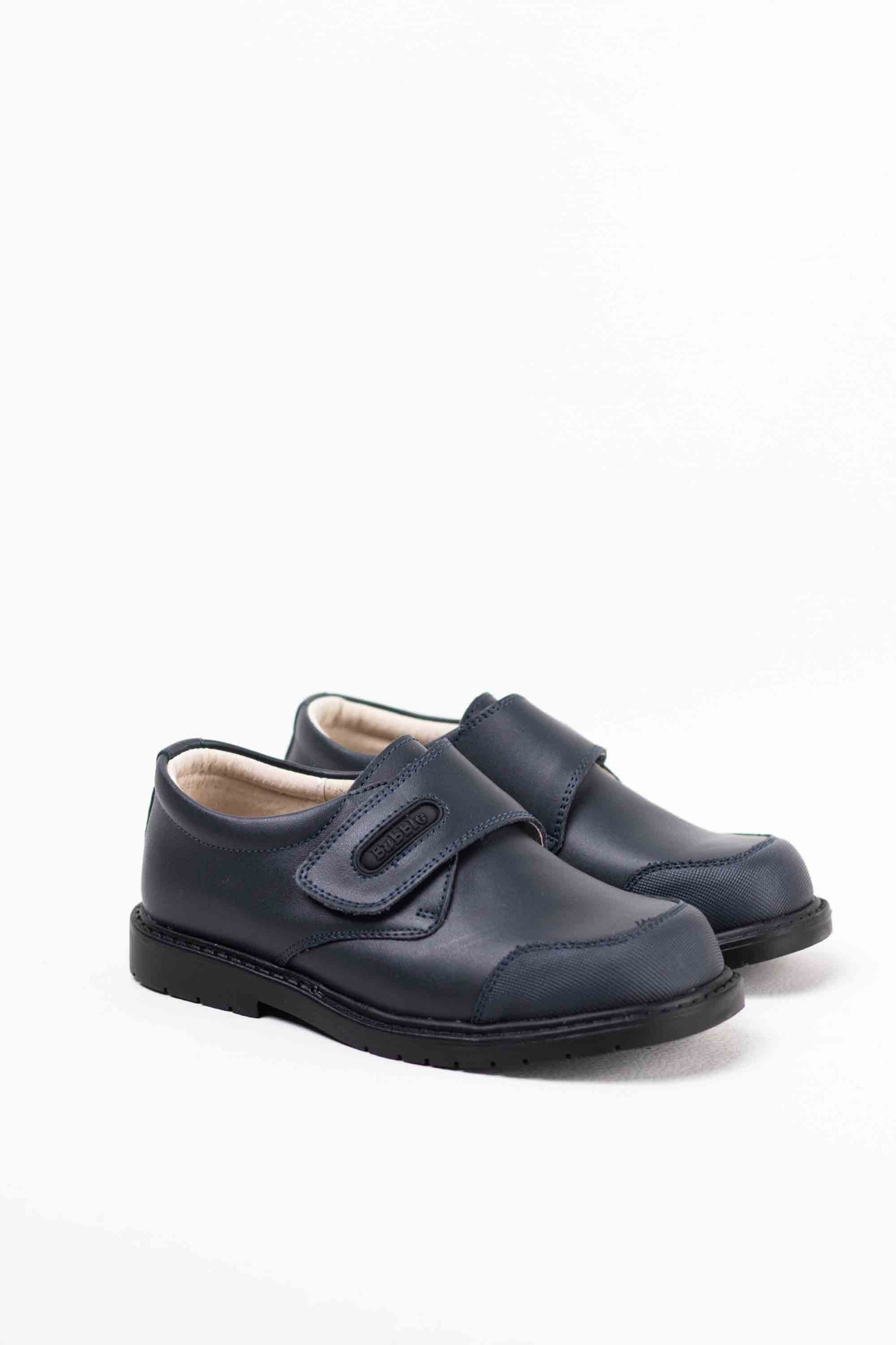 zapato colegial con velcro Azul marino 37