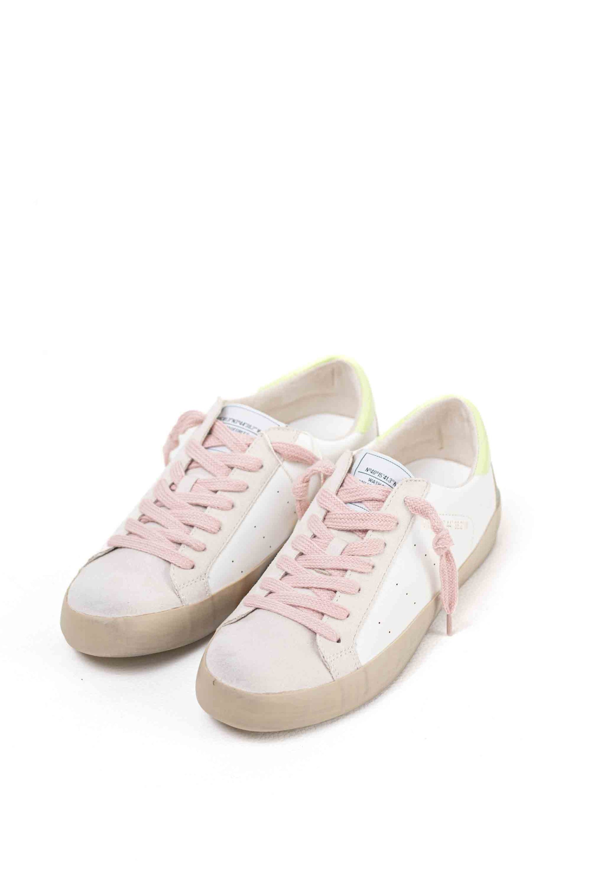 zapatilla deportiva estilo retro en combinacion de materiales Blanco 39