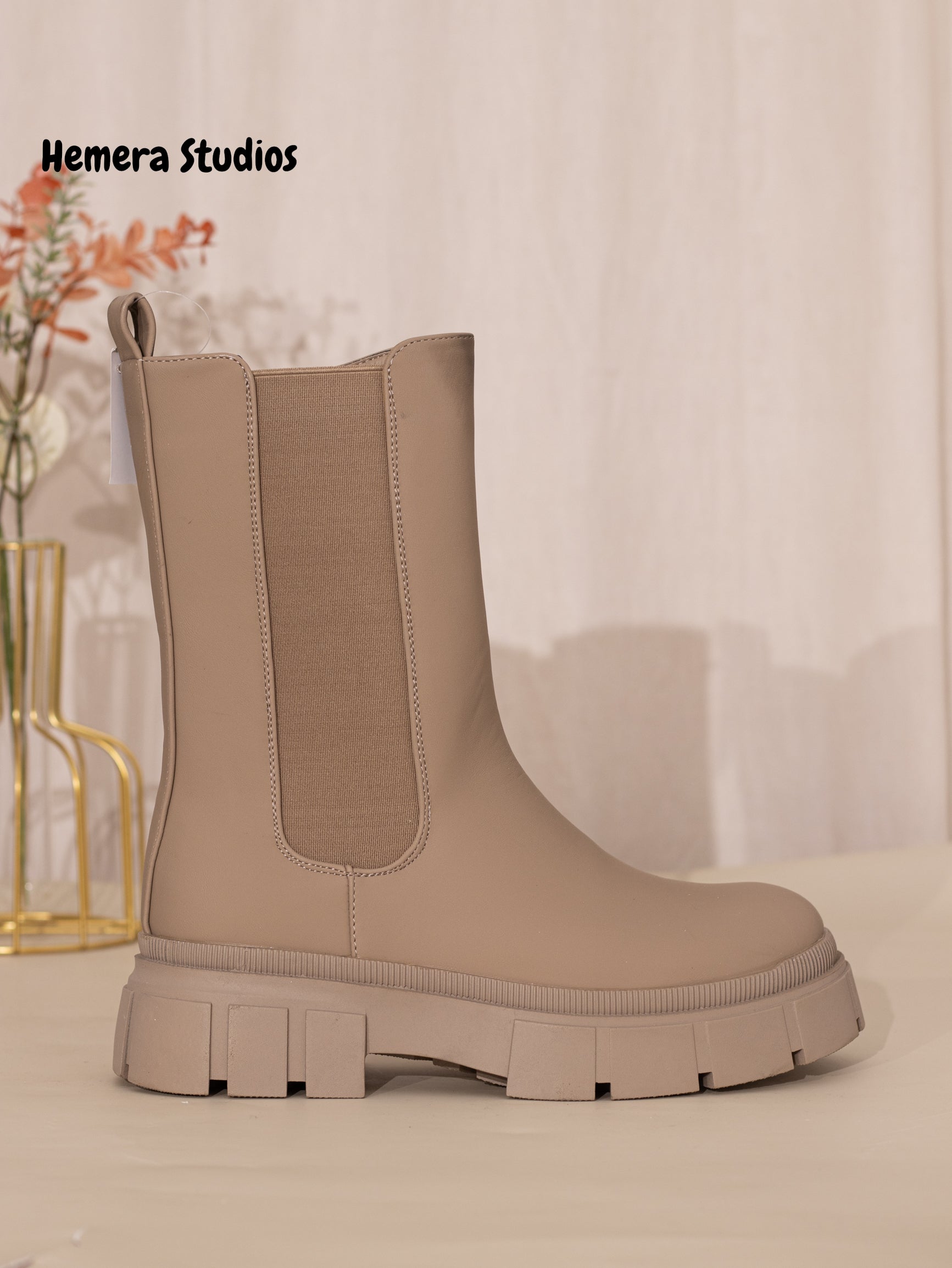 botas chelsea plataforma mujer con cremallera Khaki 38