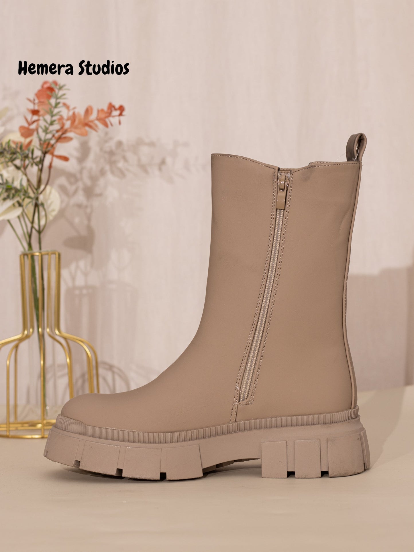 botas chelsea plataforma mujer con cremallera Khaki 39