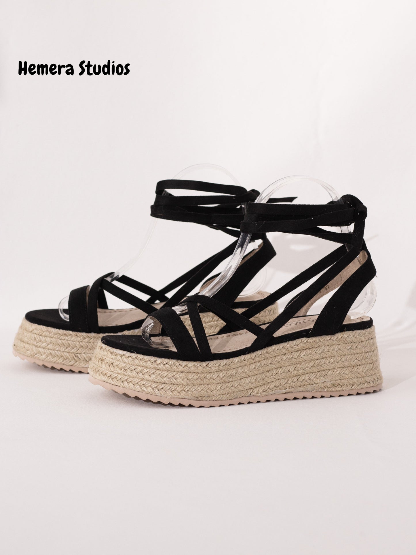 sandalias espartos plataforma con cordones mujer KHAKI 36