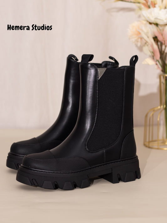 botas chelsea plataforma mujer con cremallera 1 Negro 36