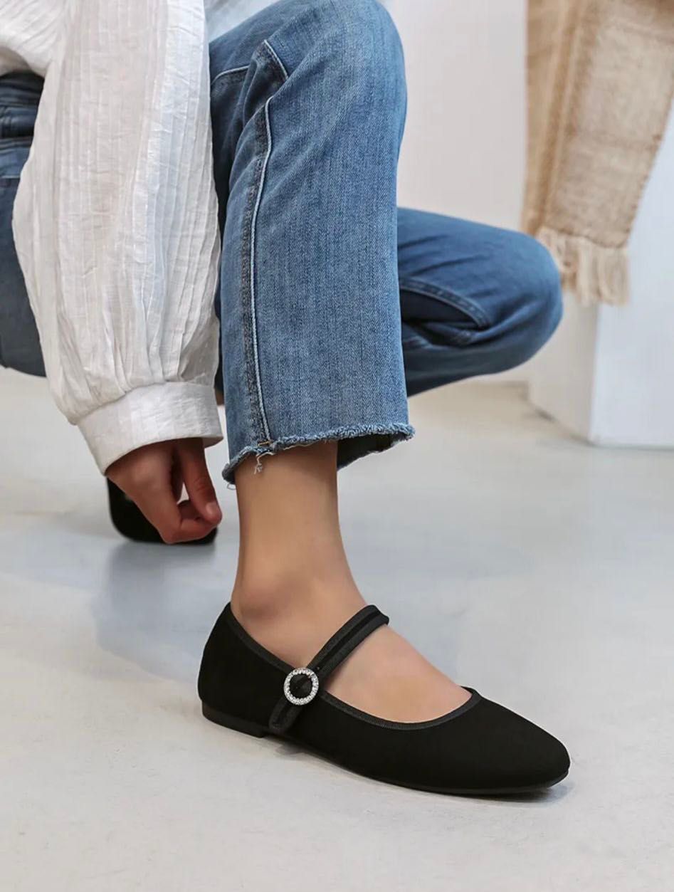 Merceditas Mary Jane para mujer efecto satinado