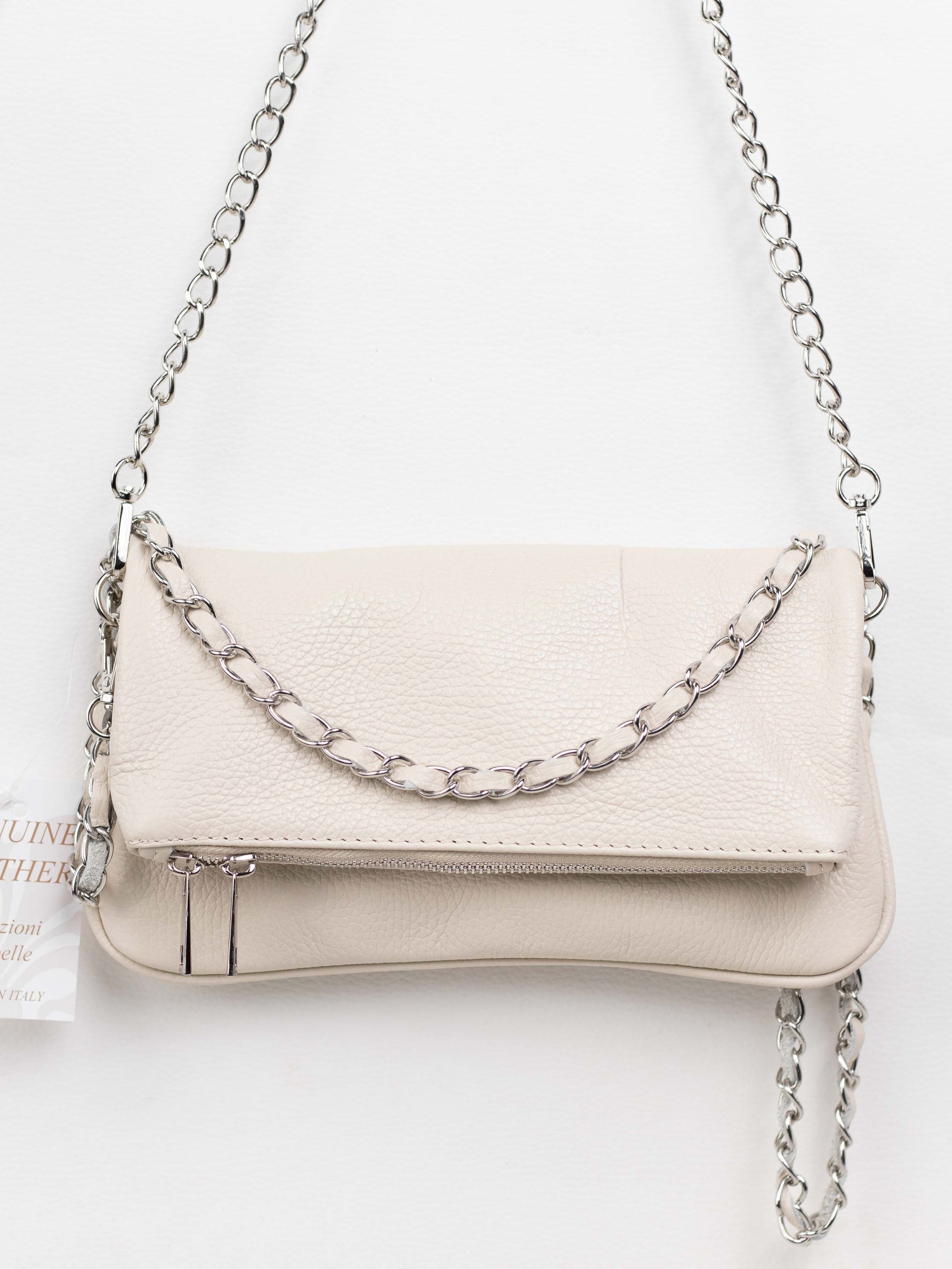 bolso de piel de becerro beige