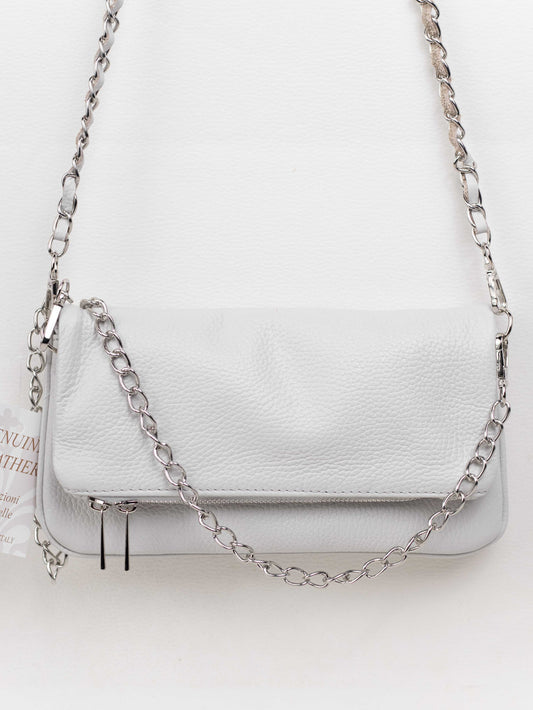 bolso de piel de becerro gris Gris