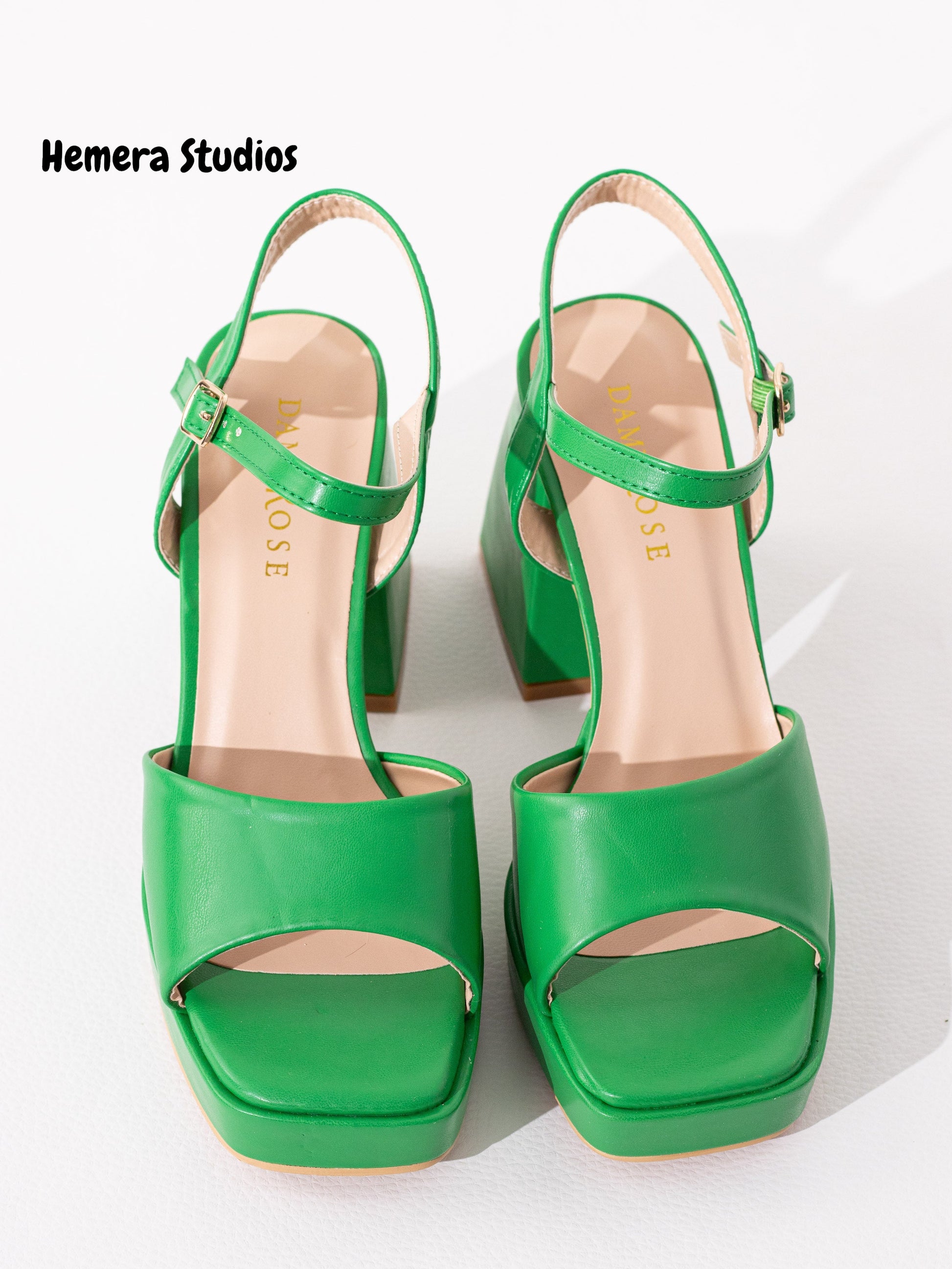 sandalias con tacon alto Verde 39