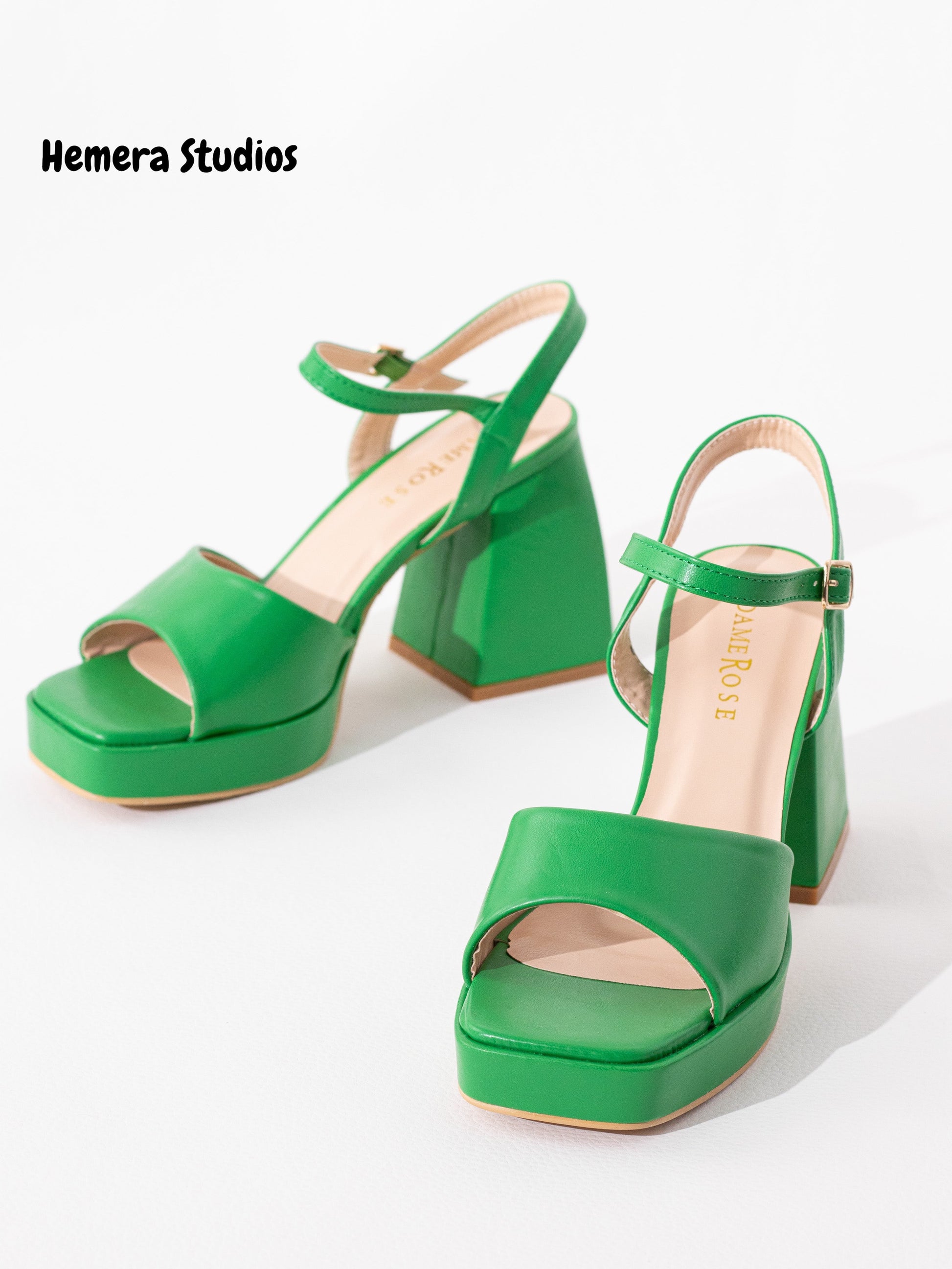 sandalias con tacon alto Verde 40