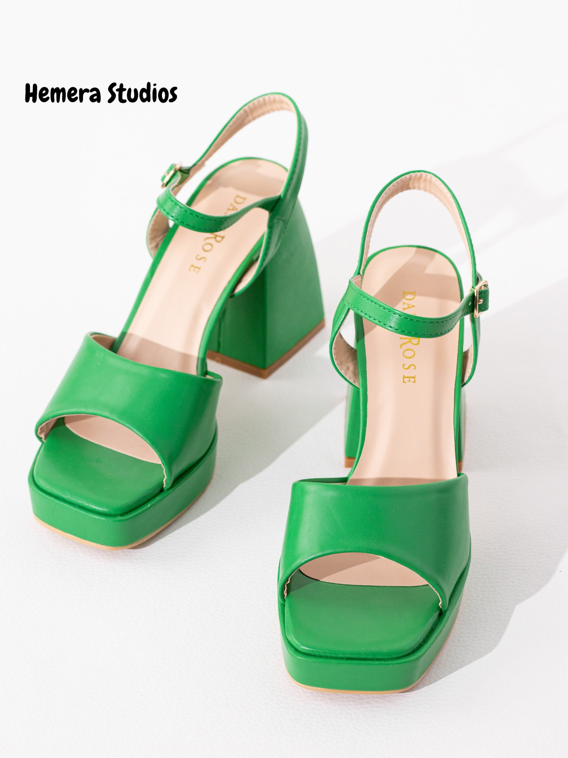 sandalias con tacon alto Verde 37