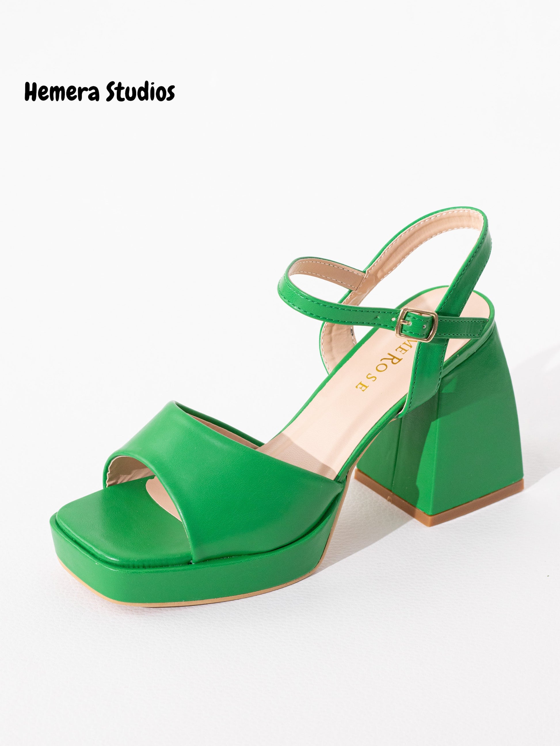 sandalias con tacon alto Verde 41