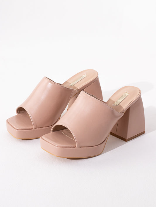 sandalias mules plataforma Nude 36