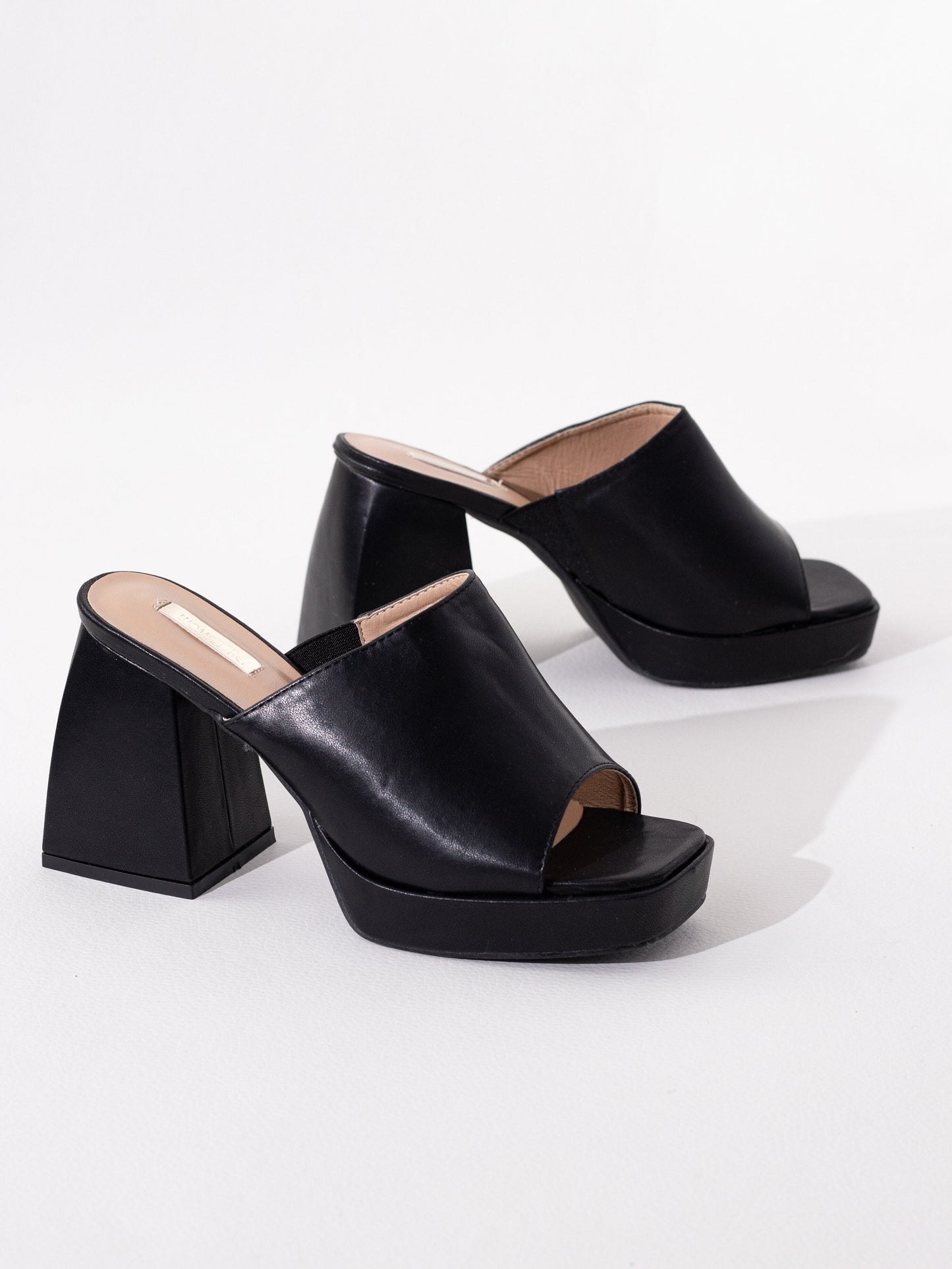 sandalias mules plataforma Negra 36