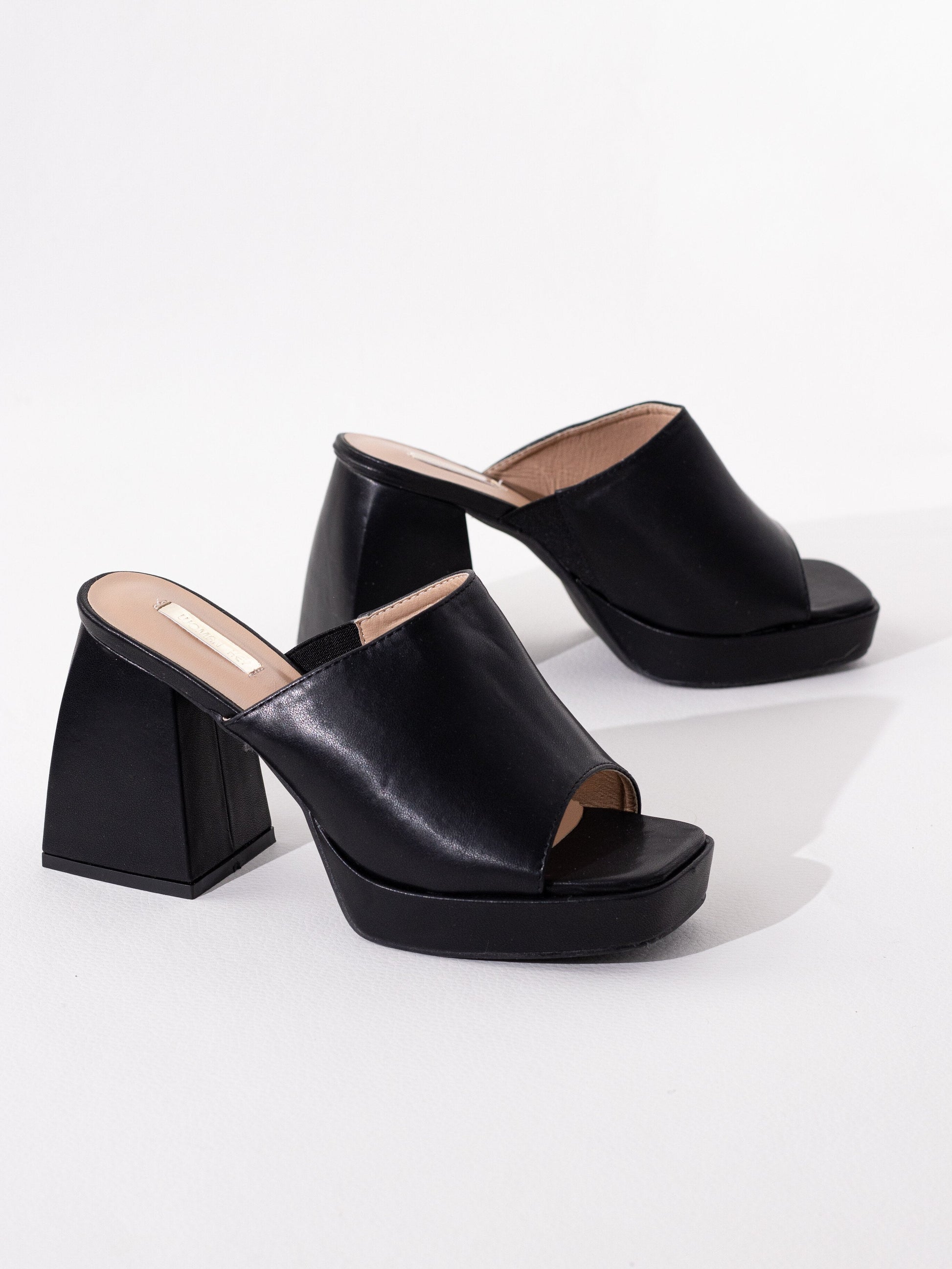 sandalias mules plataforma Negra 36