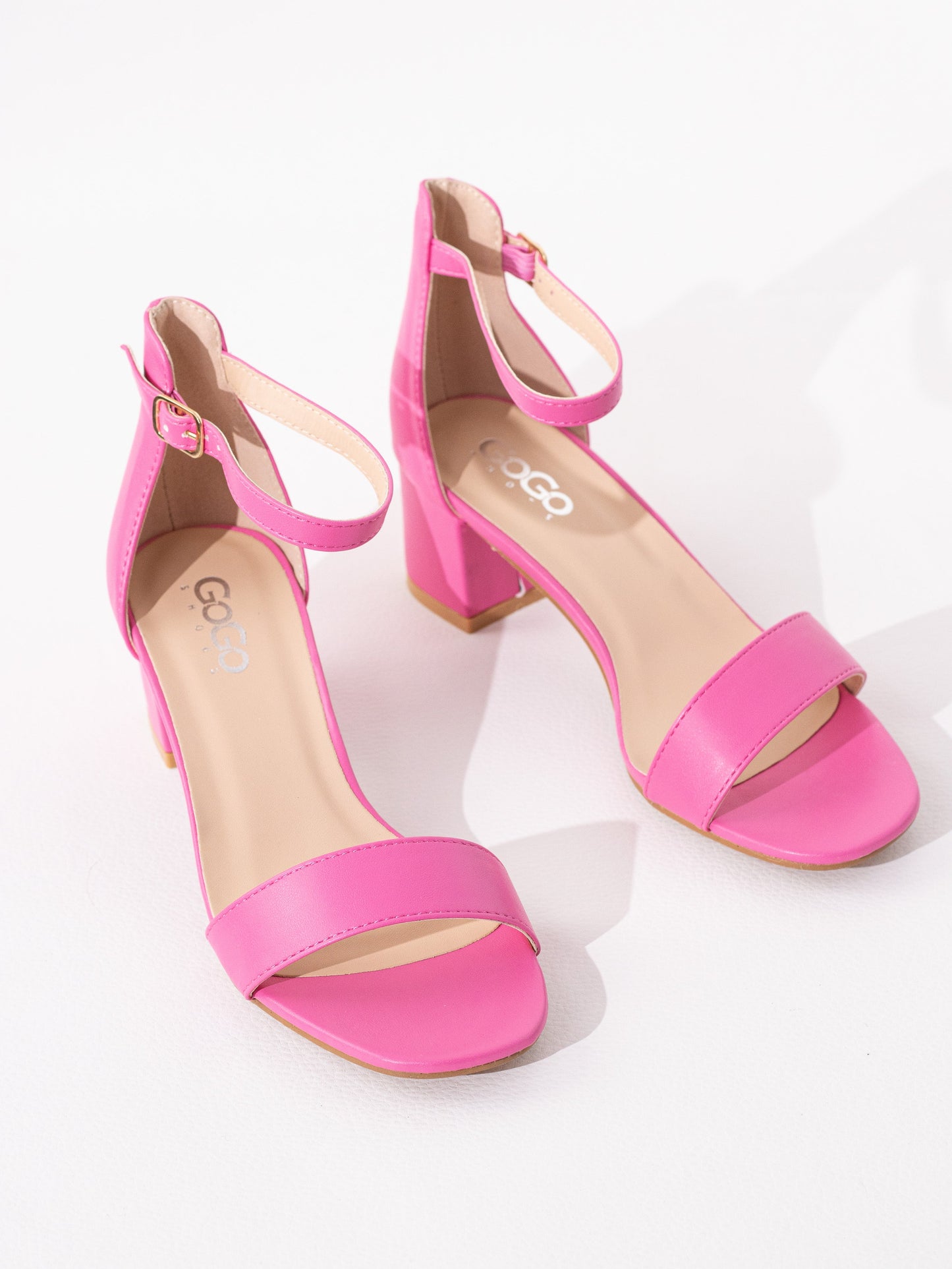 sandalias tacon medio polipiel Fuscia 38