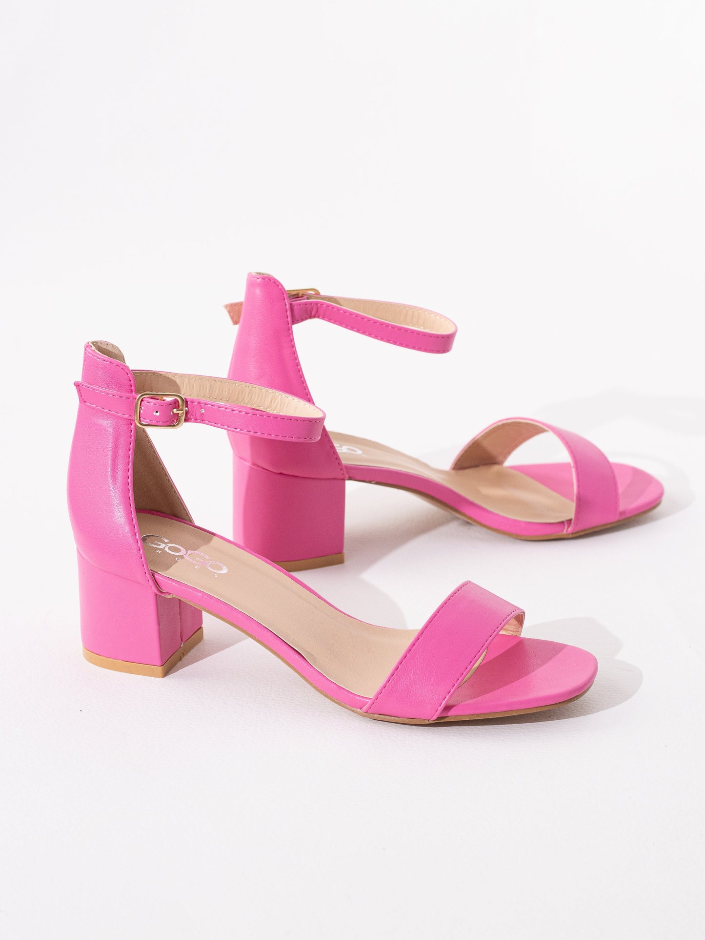 sandalias tacon medio polipiel Fuscia 39