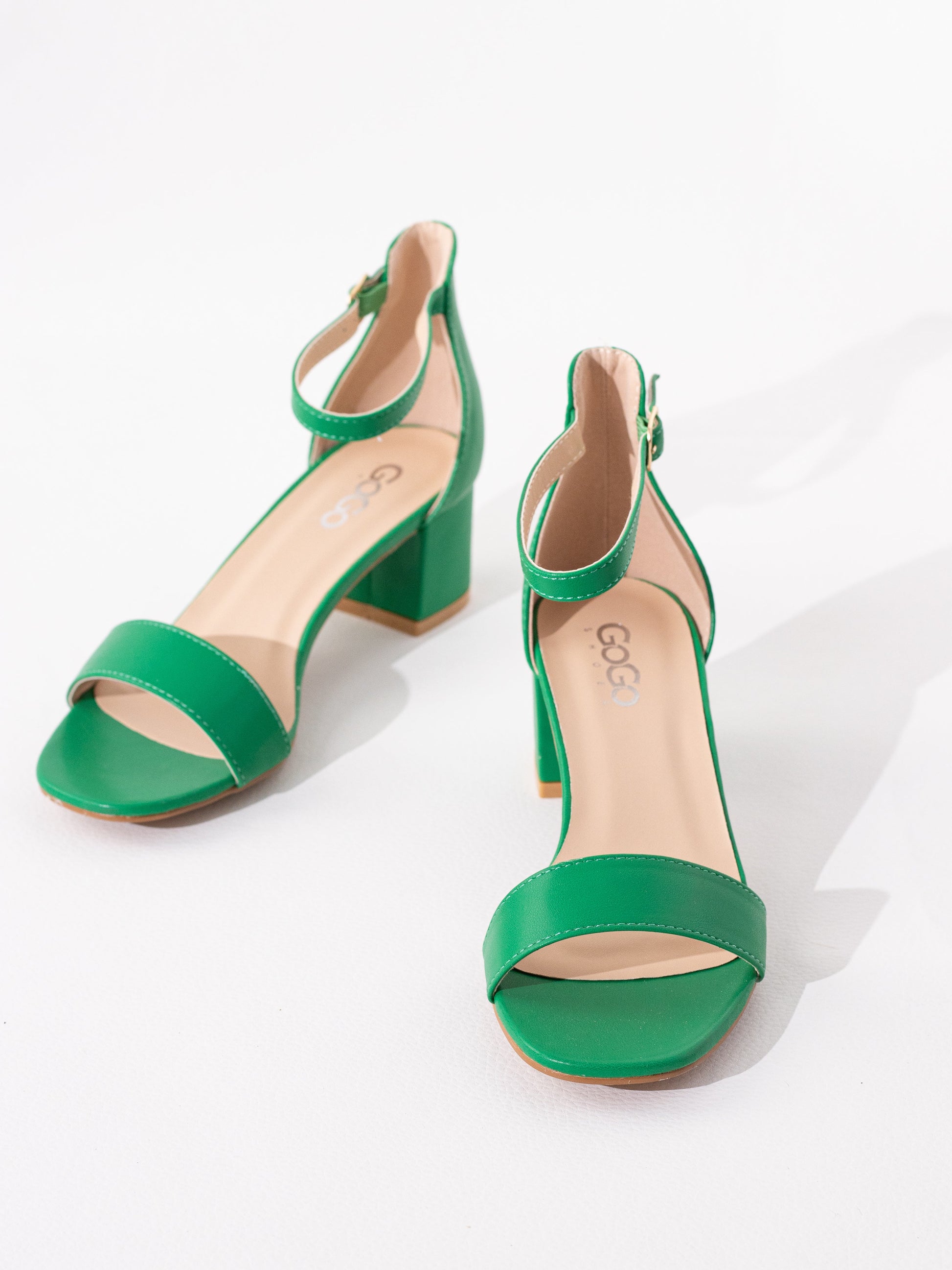 sandalias tacon medio polipiel Verde 36