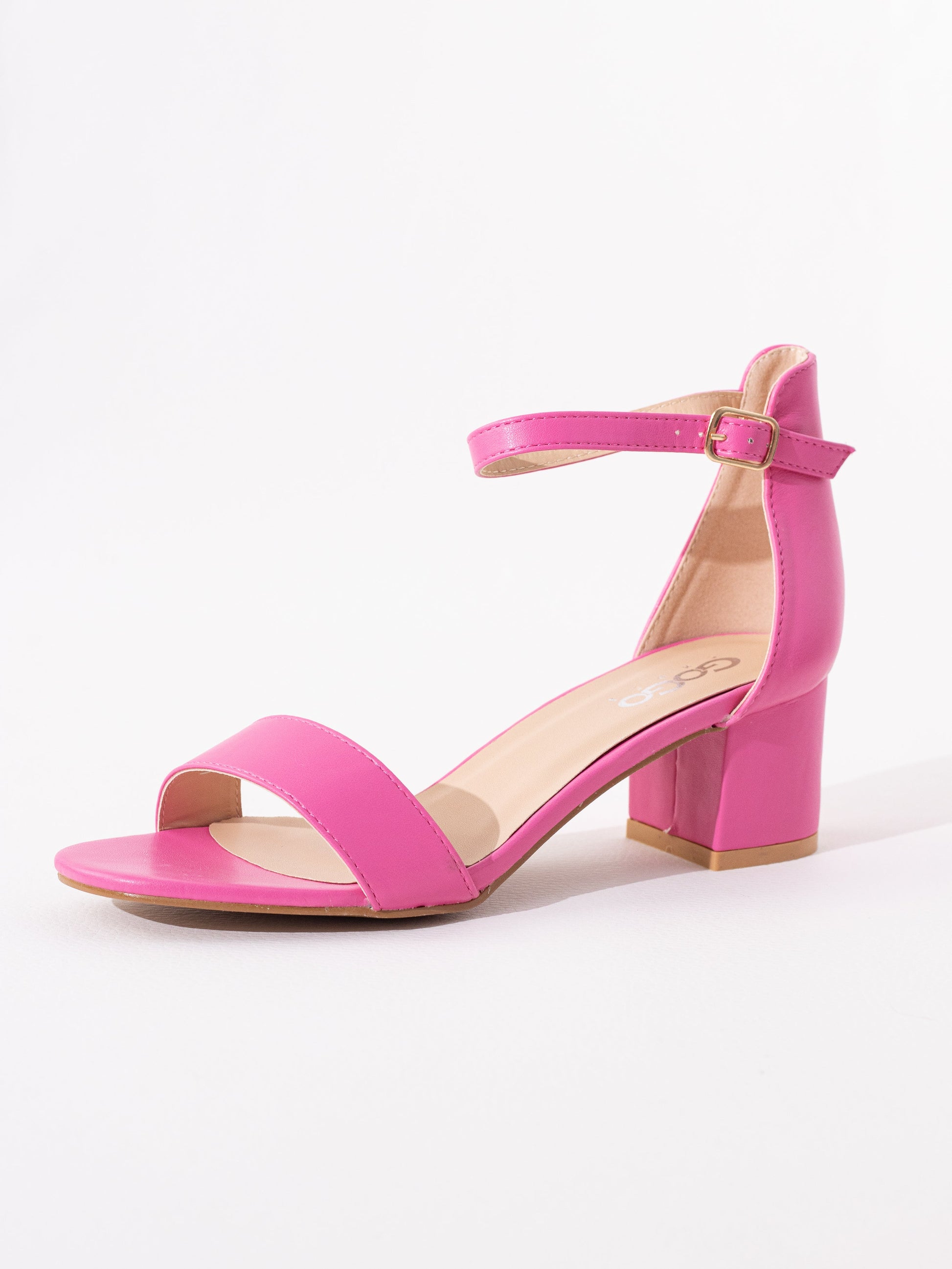 sandalias tacon medio polipiel Fuscia 40