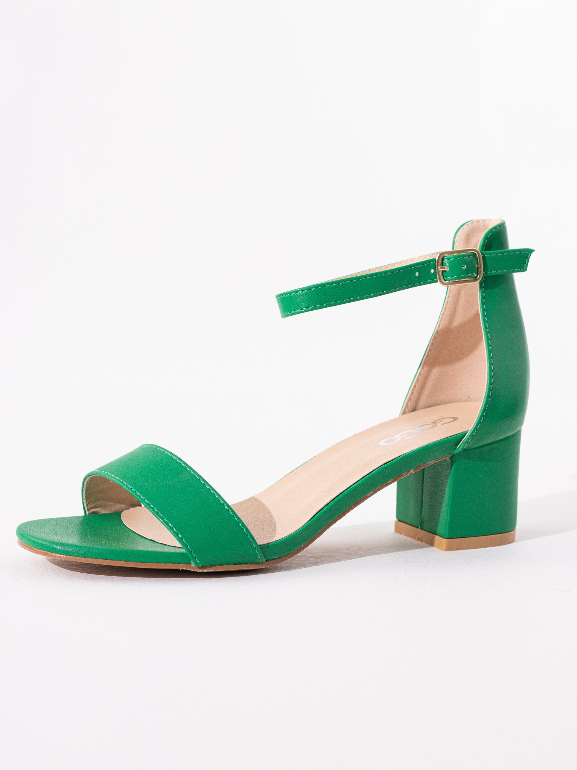 sandalias tacon medio polipiel Verde 40