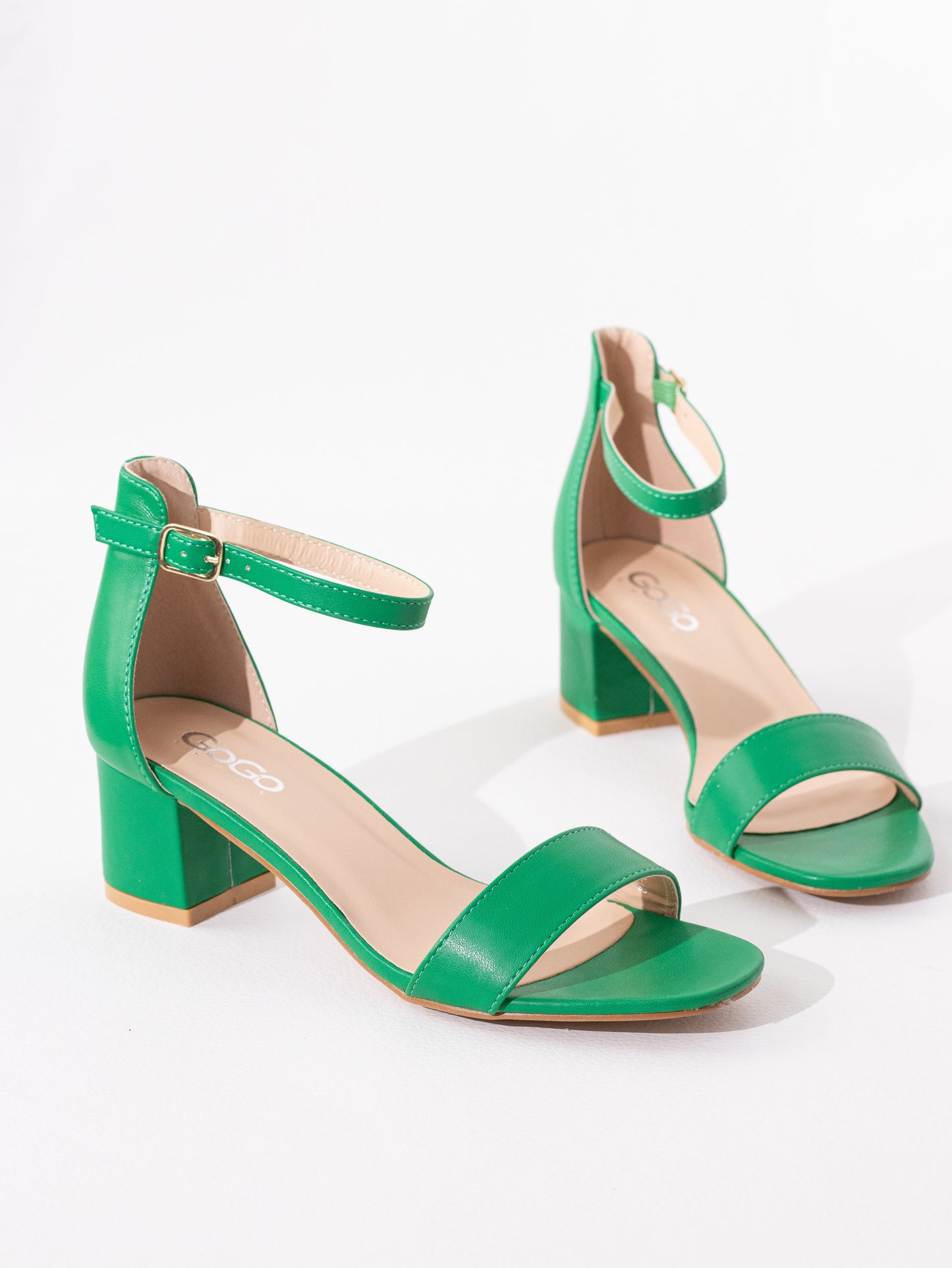 sandalias tacon medio polipiel Verde 37