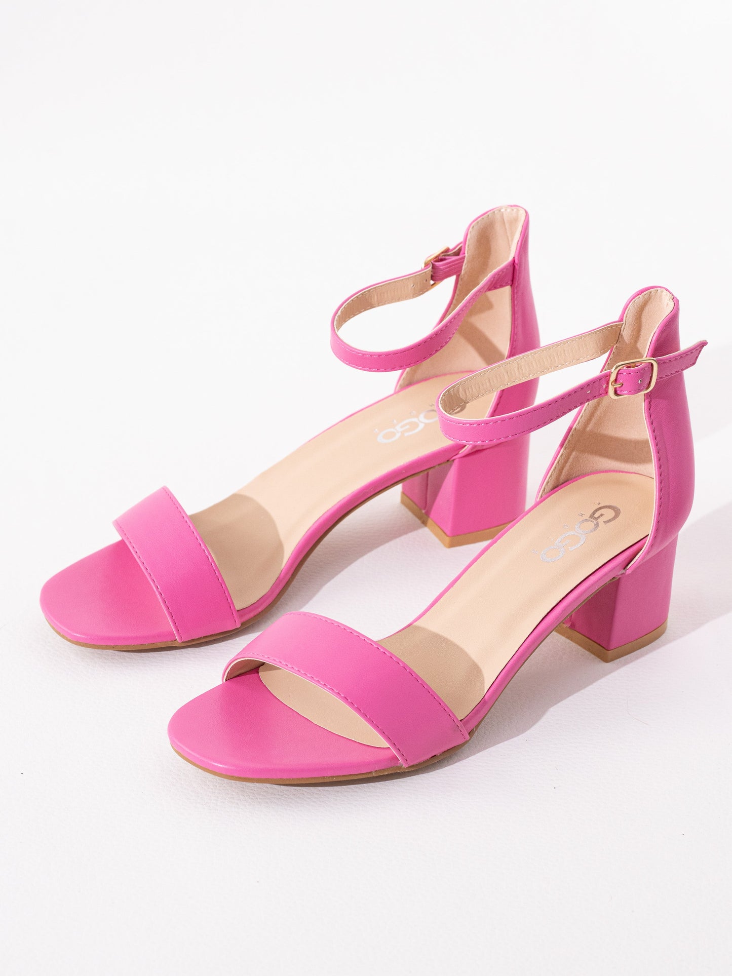 sandalias tacon medio polipiel Fuscia 36