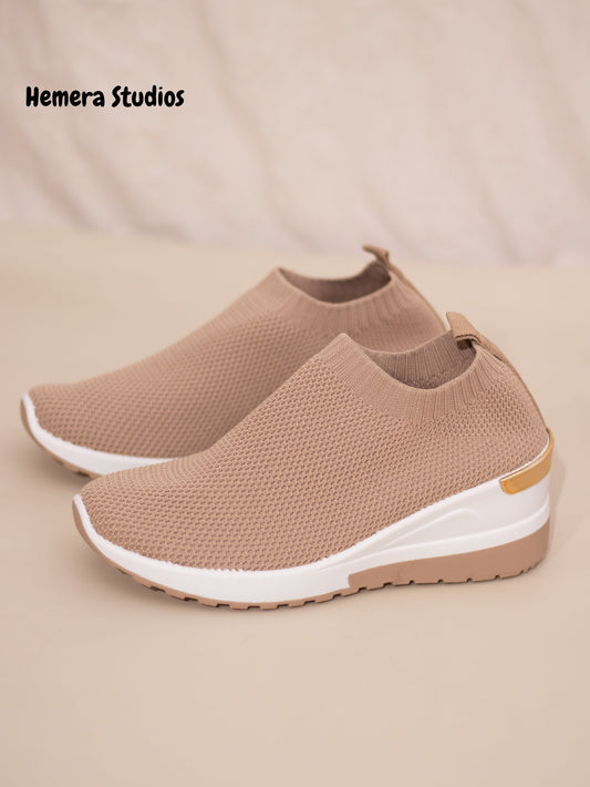 hemera studios womens sock sneakers 2021 comfortable wedge sneakers with soft sole multicolor womens shoes bambas White 36
