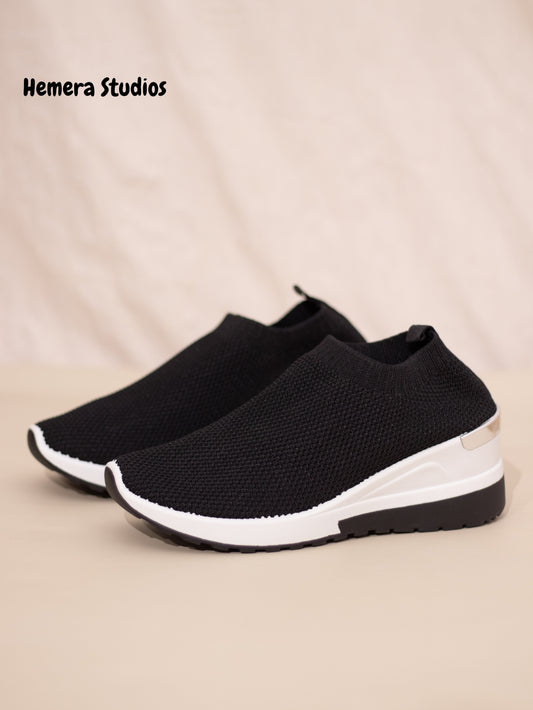 hemera studios womens sock sneakers 2021 comfortable wedge sneakers with soft sole multicolor womens shoes bambas Black 37