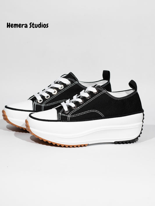 zapatillas de deporte con suela track de lona Negro 36