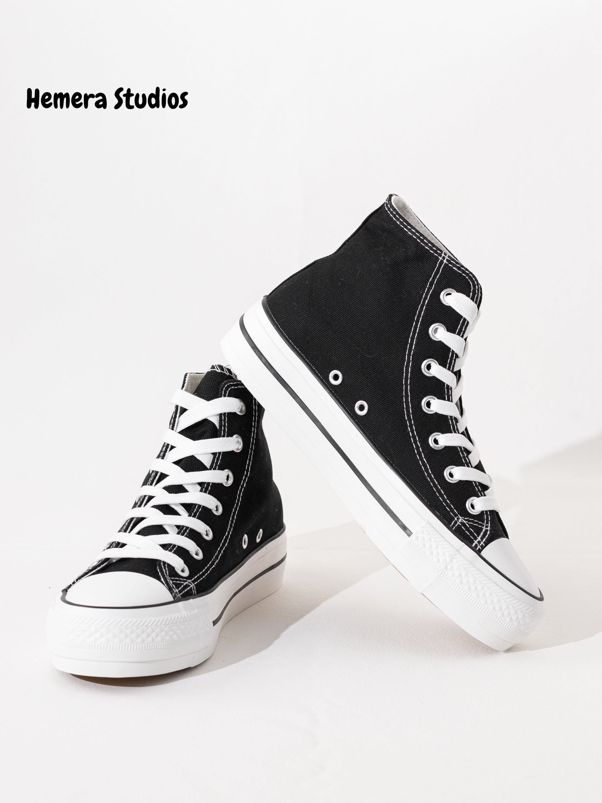 zapatillas de lona doble suela Negro-Lona 41
