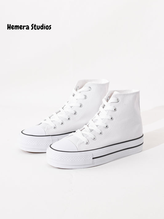 zapatillas de lona doble suela Negro-Lona 36
