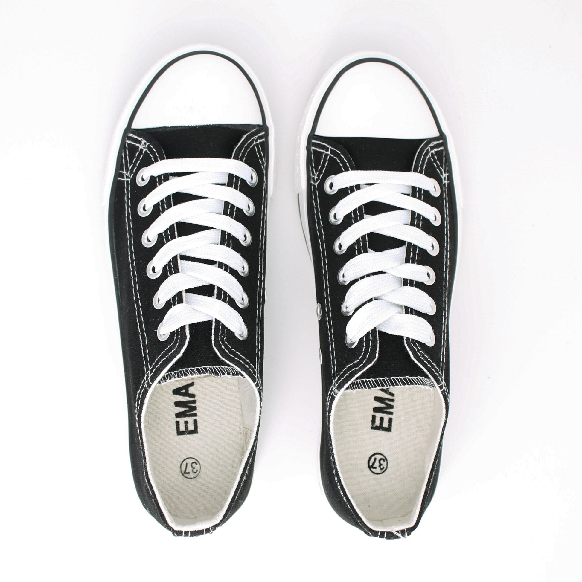 zapatillas de lona para mujer 37 Negro