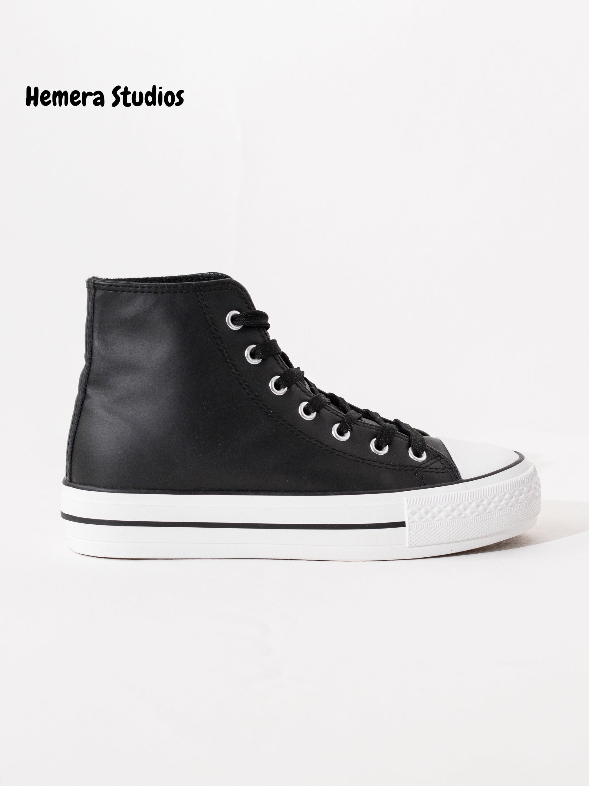 zapatillas de polipiel doble suela hi top  