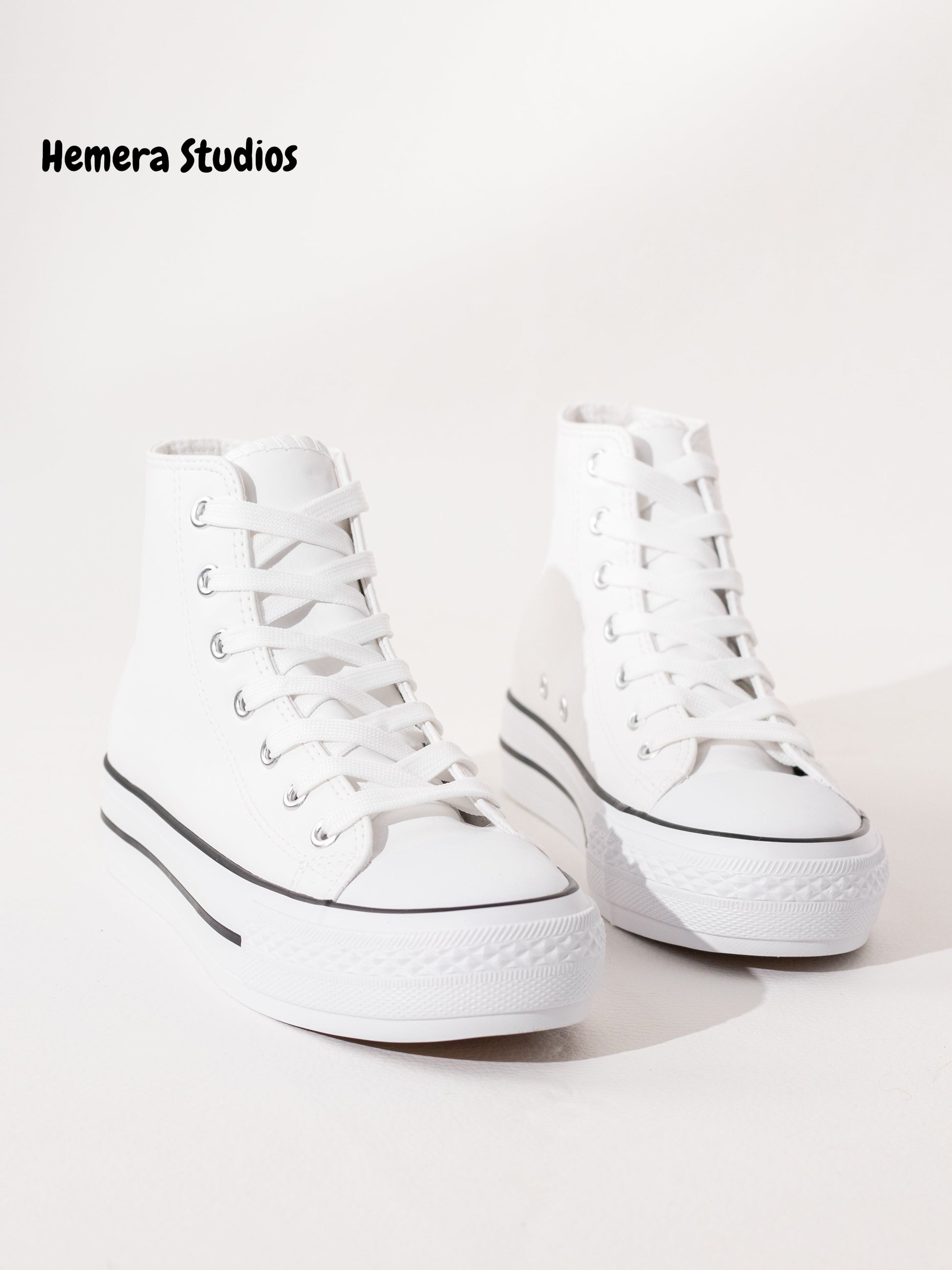 zapatillas de polipiel doble suela hi top  