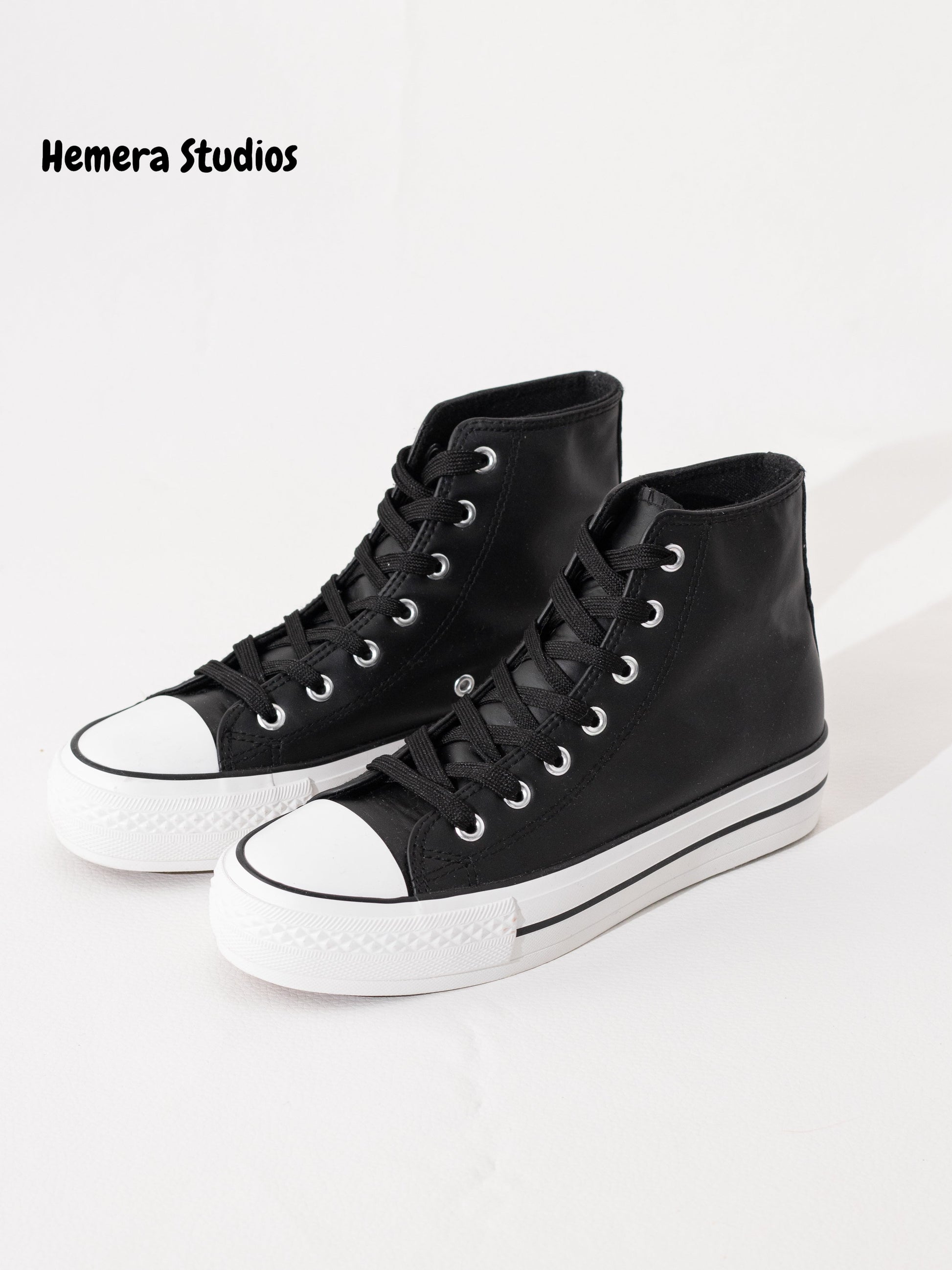 zapatillas de polipiel doble suela hi top  