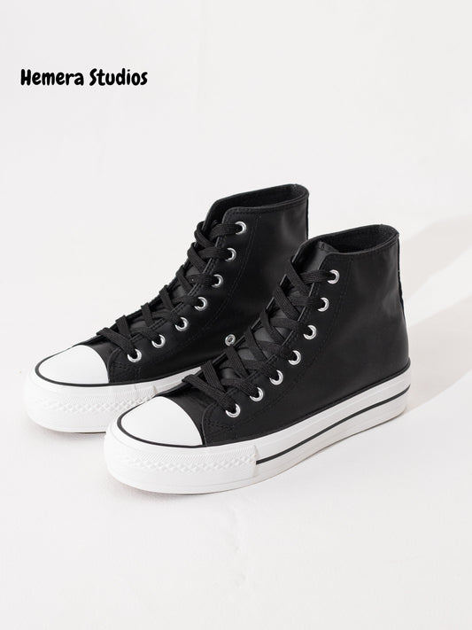 zapatillas de polipiel doble suela hi top  