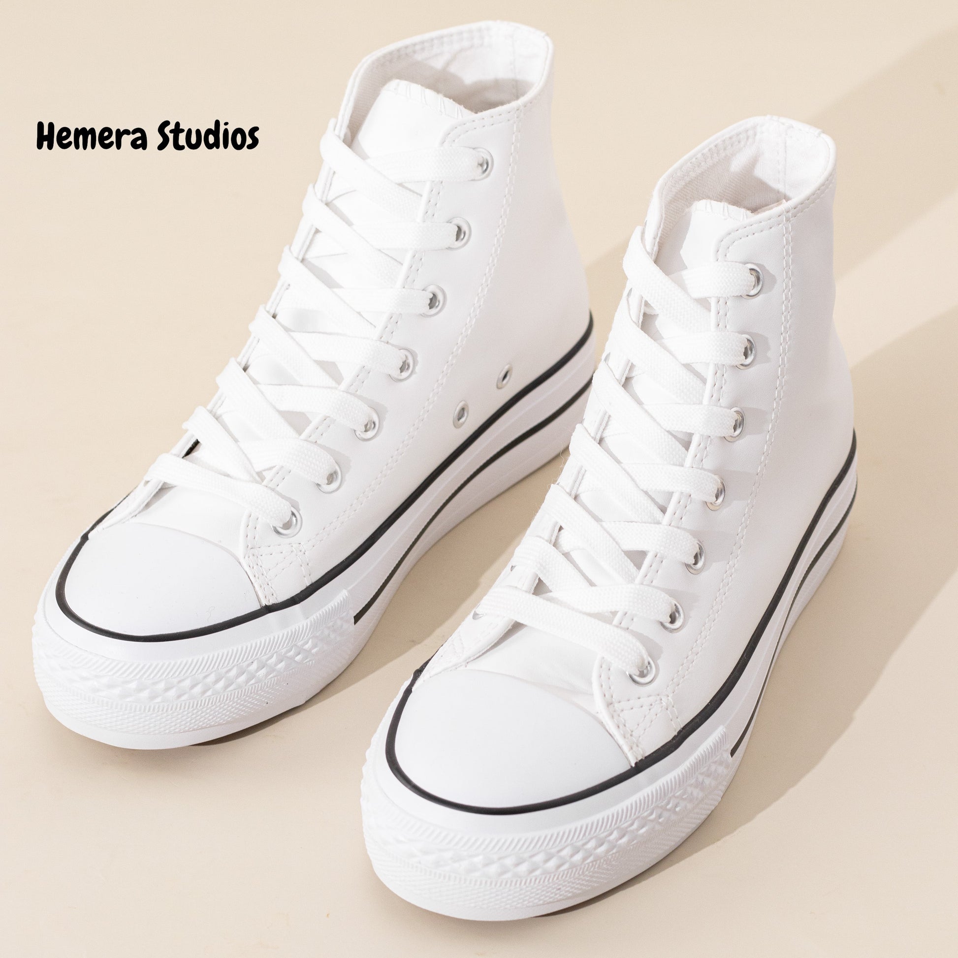 zapatillas de polipiel doble suela hi top Blanco 40
