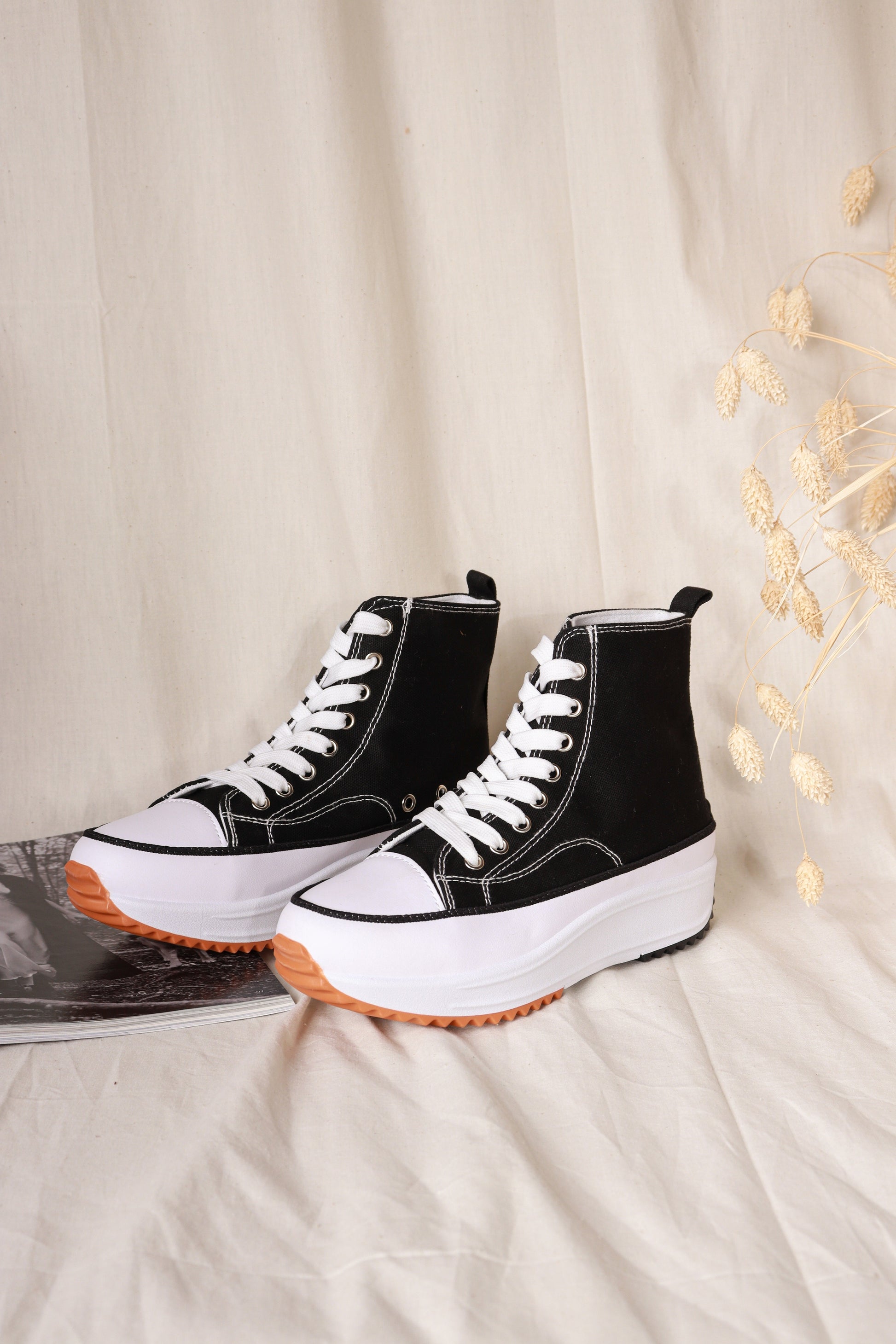 zapatillas tipo bota olivia Blanco-lona 36