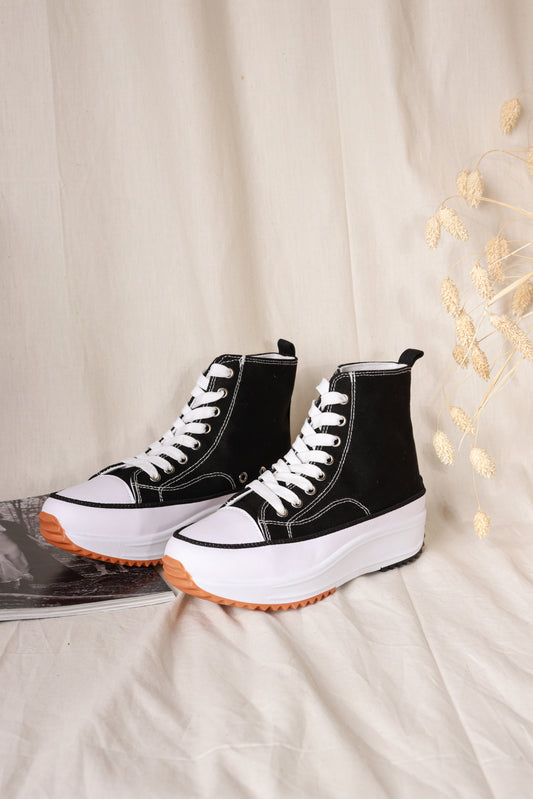 zapatillas tipo bota olivia Blanco-lona 36