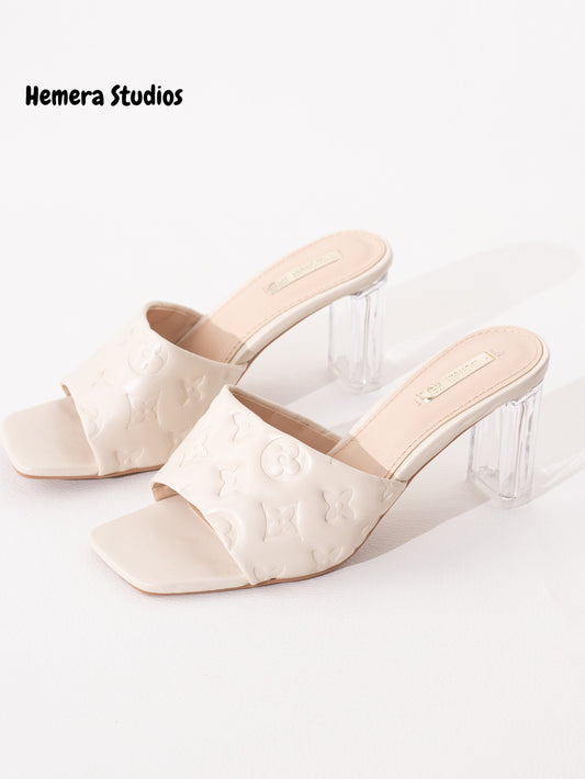 zapatos tacon transparente P8036 NUDE 39