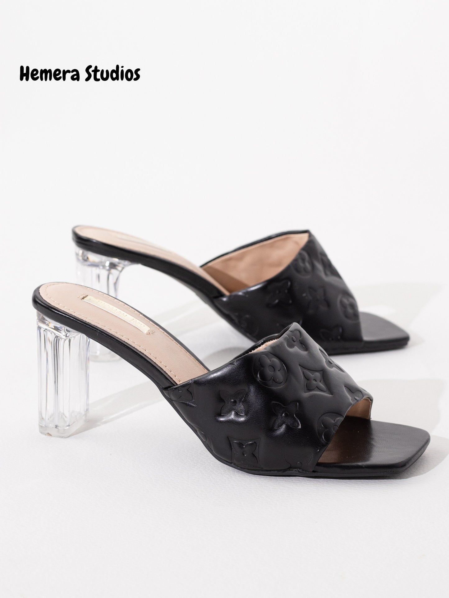 zapatos tacon transparente P8036 BLACK 39