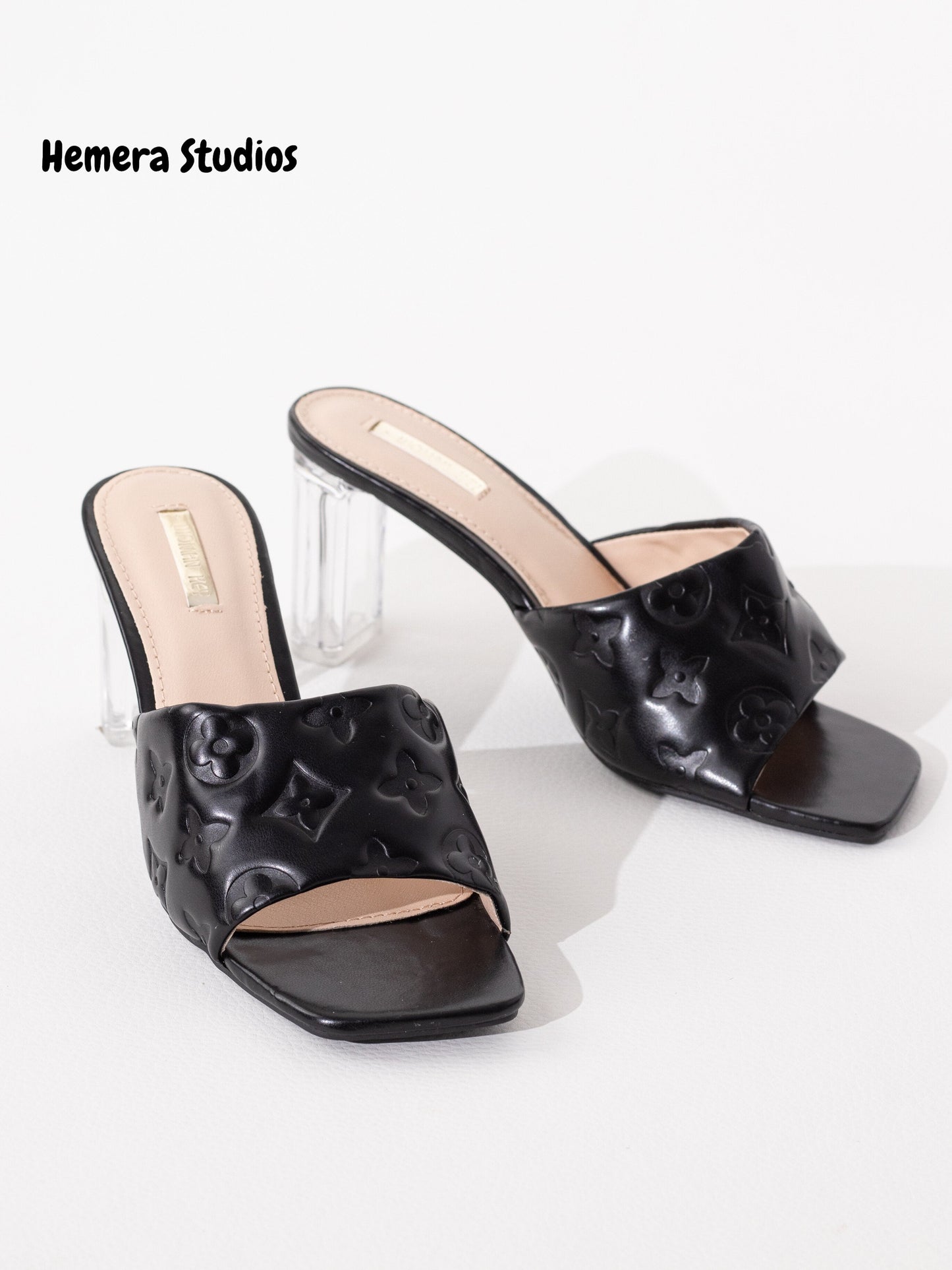 zapatos tacon transparente P8036 BLACK 37