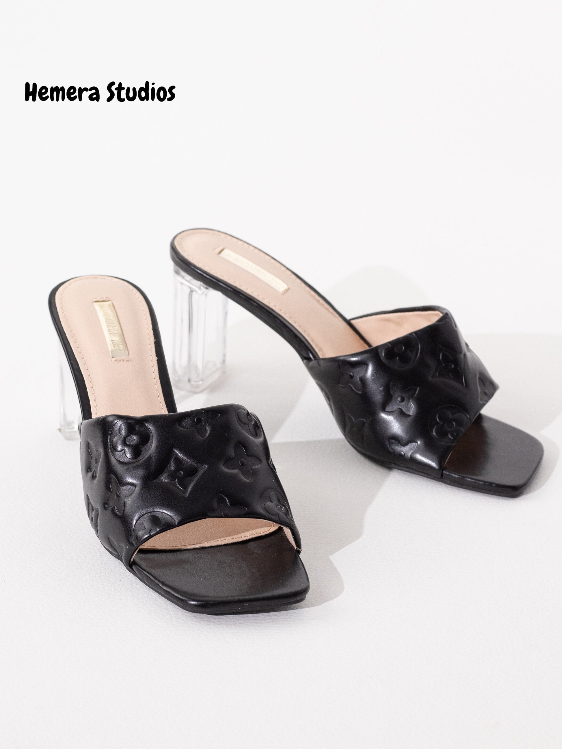 zapatos tacon transparente P8036 BLACK 37