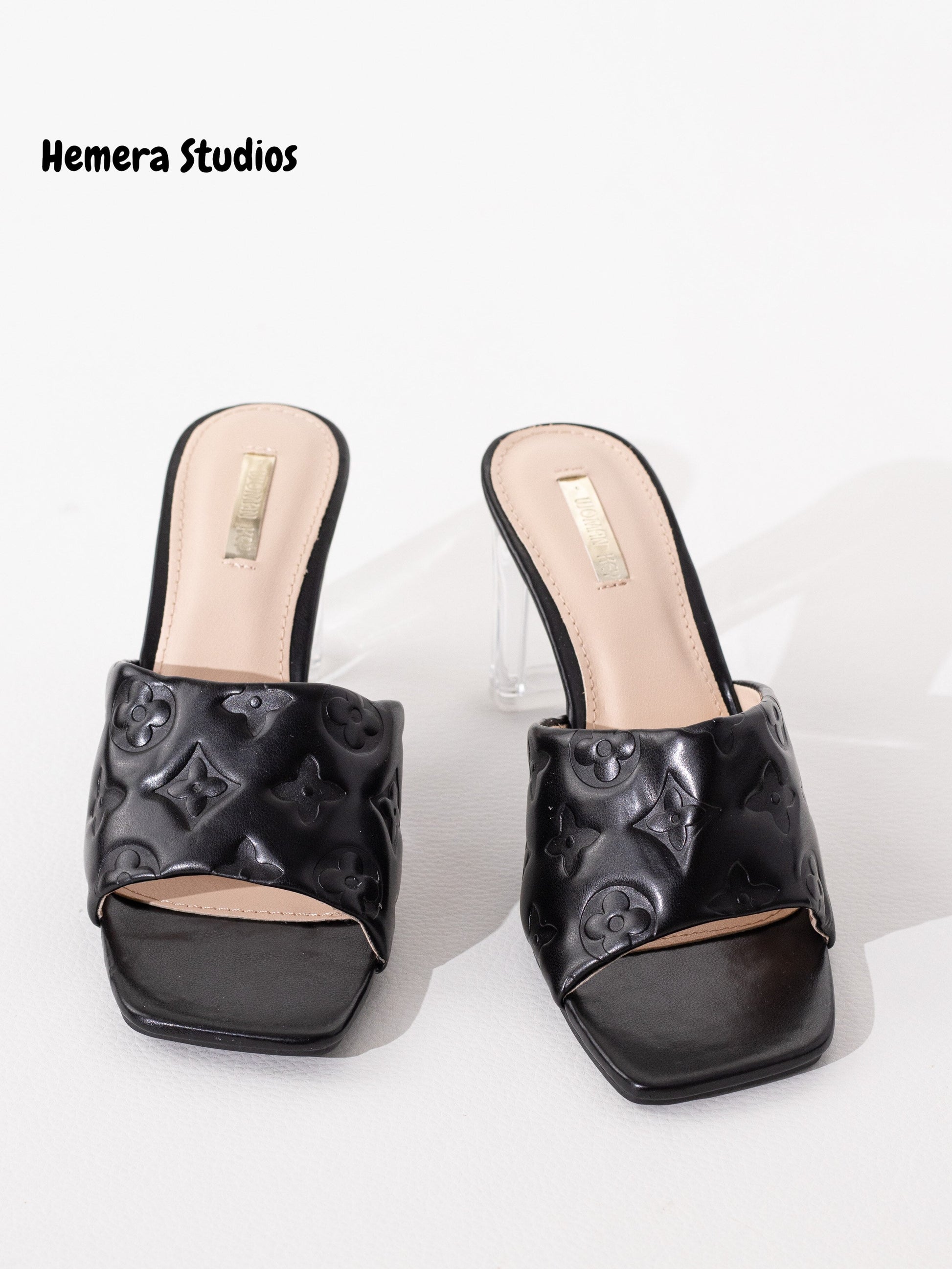 zapatos tacon transparente P8036 BLACK 38